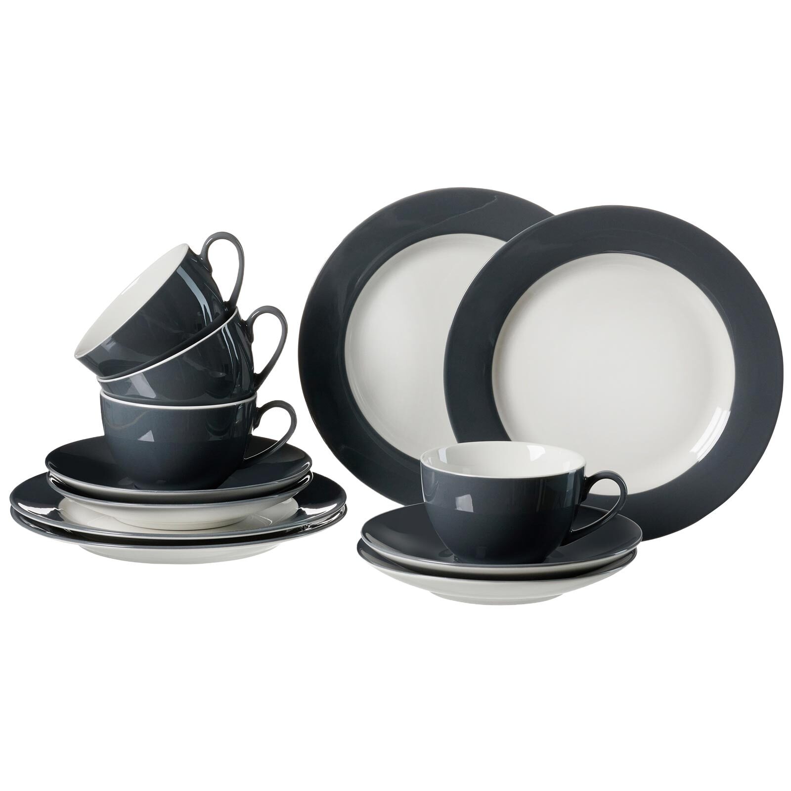Ritzenhoff & Breker Geschirr-Set »Kaffeeservice Doppio 12er Set« Spülmaschinengeeignet, Spülmaschinenfest
