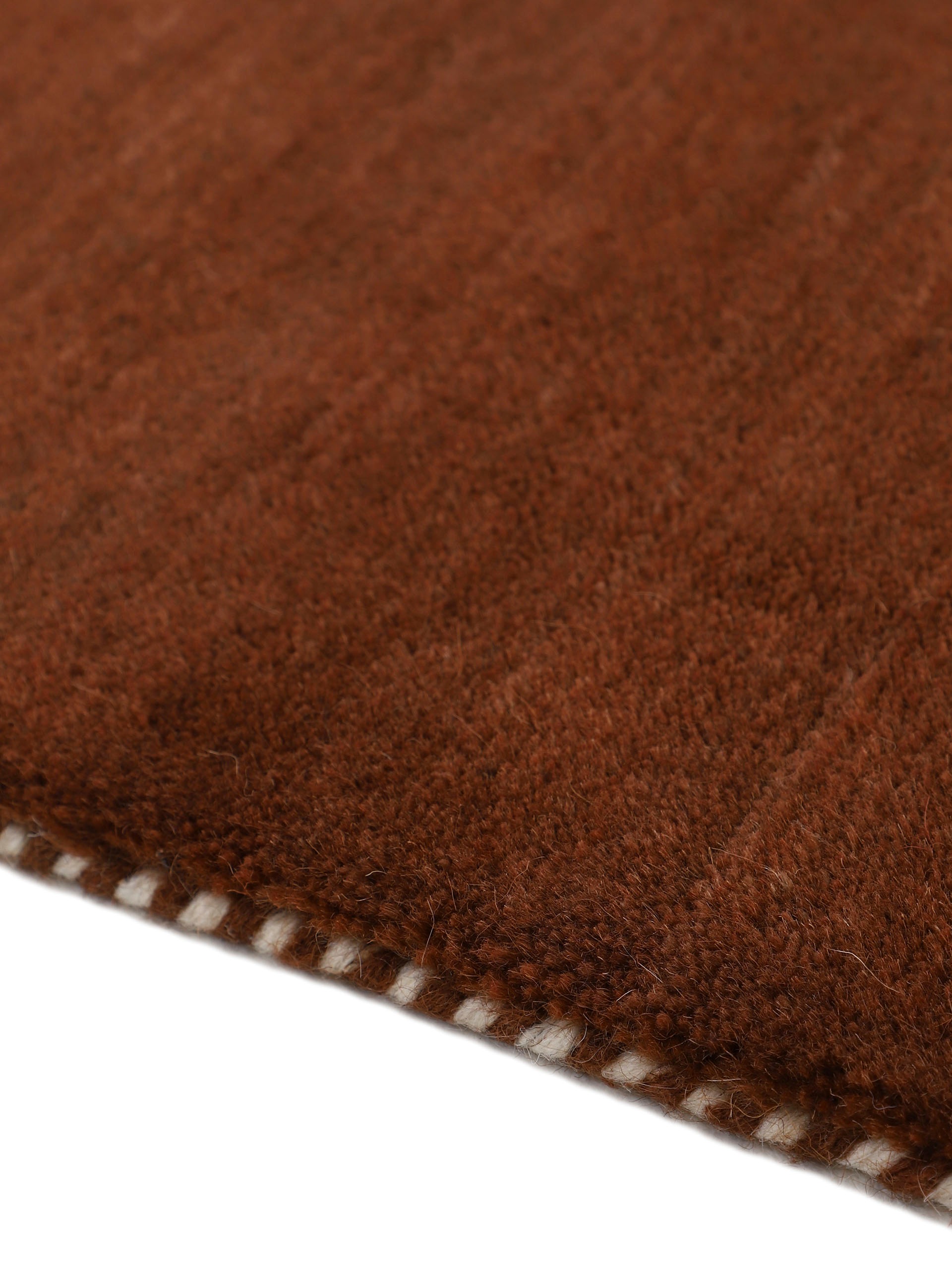 CARPETFINE Gabbeh Uni runder brauner Wollteppich 250cm 3