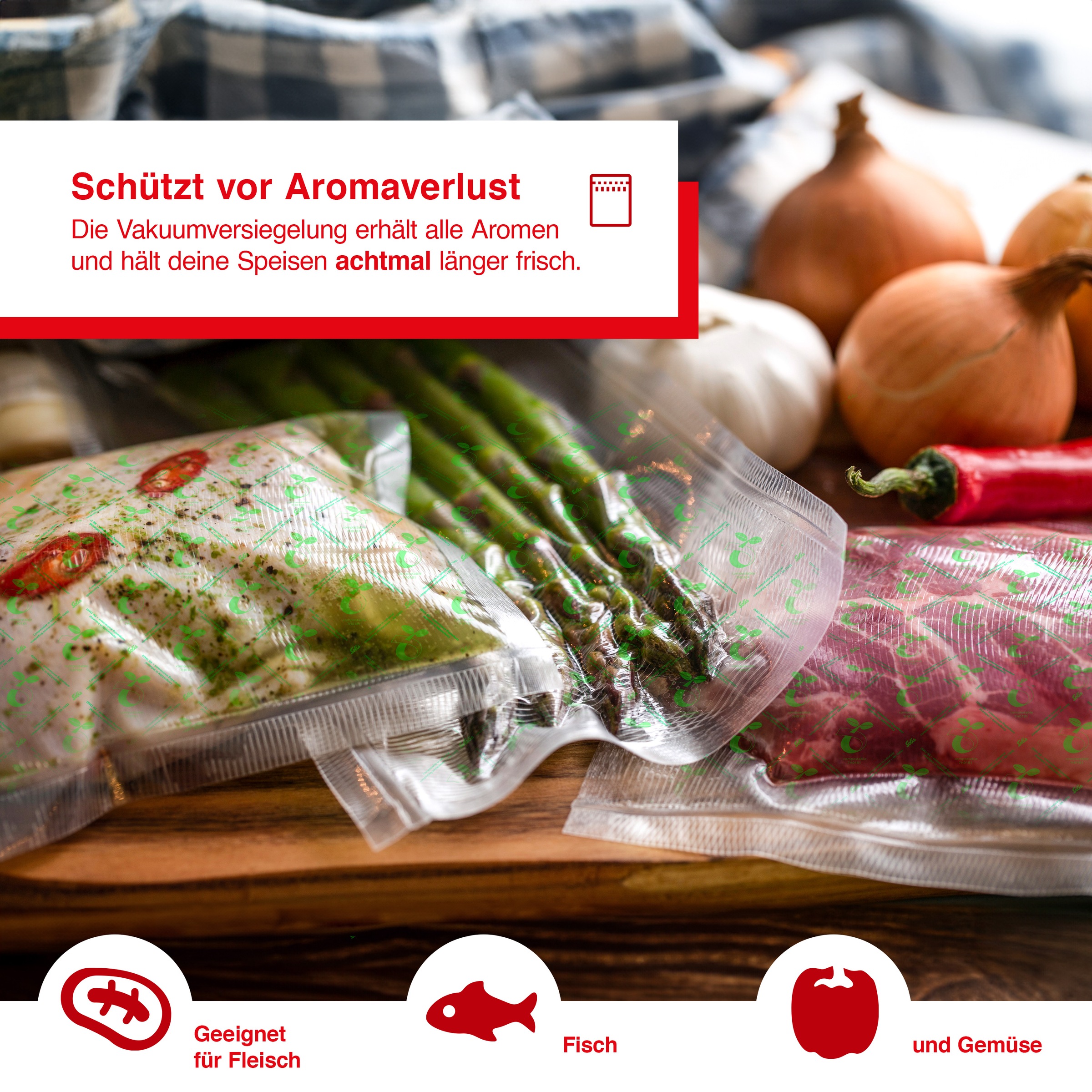 SOLIS OF SWITZERLAND Vakuumier-Folienrollen »ECO S0166«, (Packung, 1 tlg.), 2 Rollen, 30x600 cm