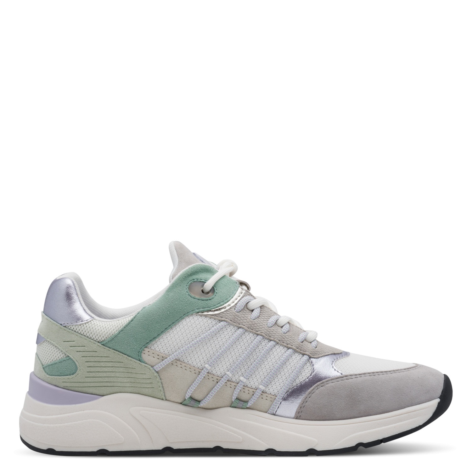 Keilsneaker TAMARIS, Damen, Gr. 40, mint kombiniert, Leder, Lederimitat, Textil, kontrastfarbene Details, Schuhe, Freizeitschuh, Halbschuh, Schnürschuh mit gepolstertem Schaftrand 3