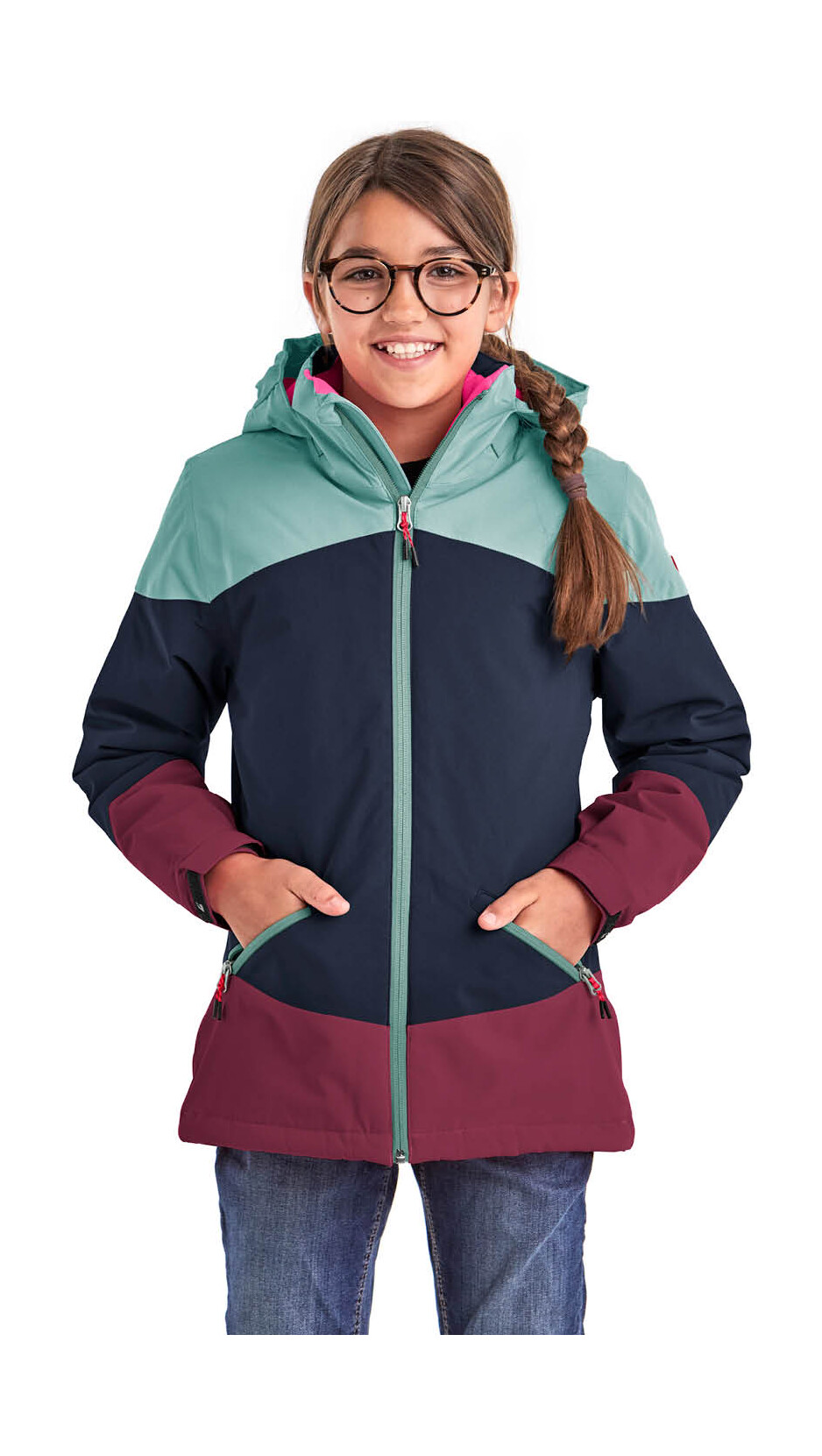 Killtec Outdoorjacke "KOW 195 GRLS JCKT" Wasserdichte Winterjacke mit Colourblock, verstellbaren Details