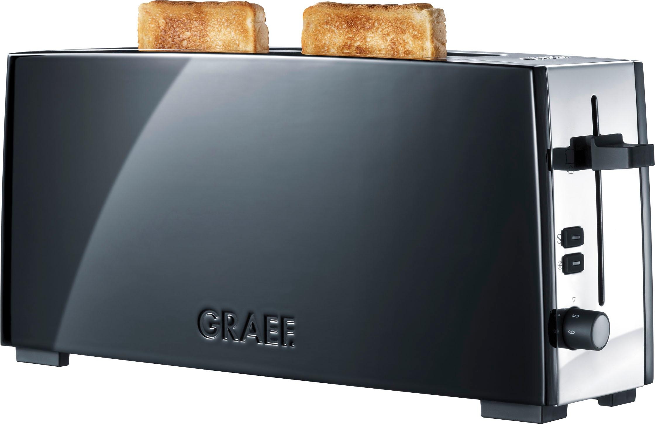 Graef Toaster »TO 92, schwarz-matt«, 1 langer Schlitz, für 2 Scheiben, 880 W