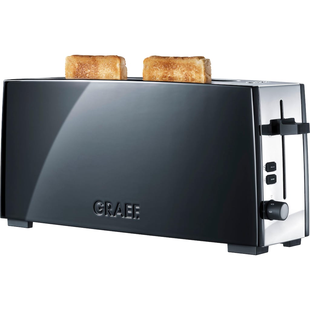 Graef Toaster »TO 92, schwarz-matt«, 1 langer Schlitz, für 2 Scheiben, 880 W