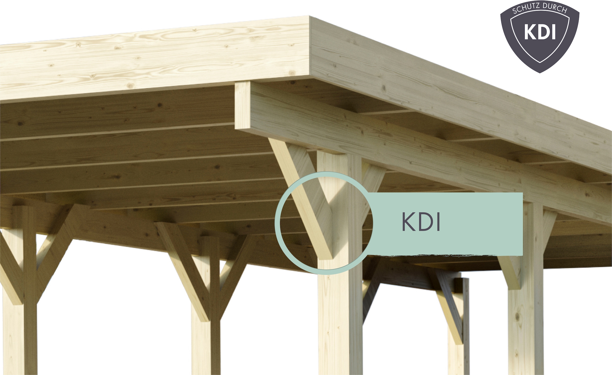 Karibu Doppelcarport »Classic 2«, Holz, 540 cm, braun, mit Geräteraum