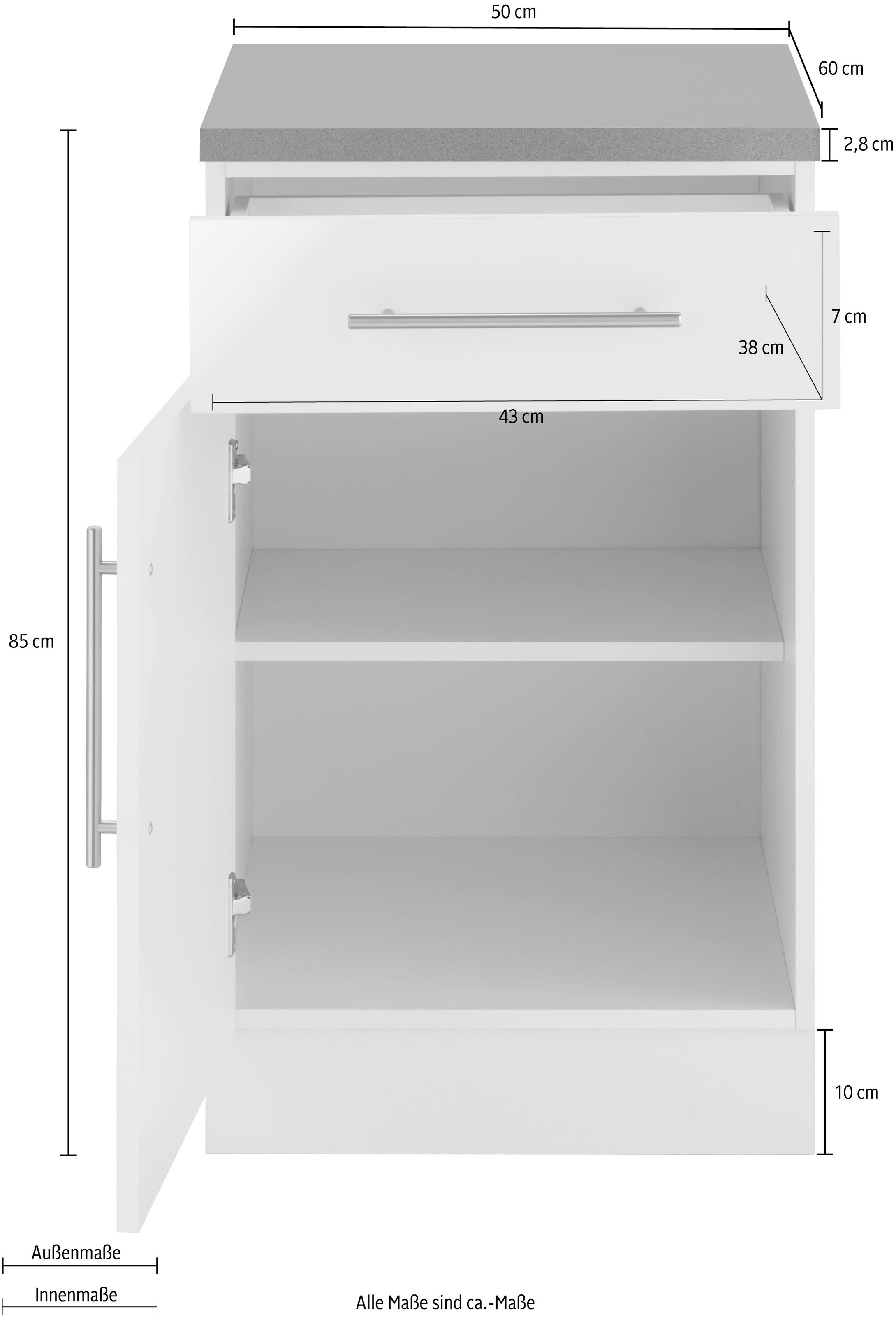 wiho Küchen Unterschrank »Cali«, 50 cm breit