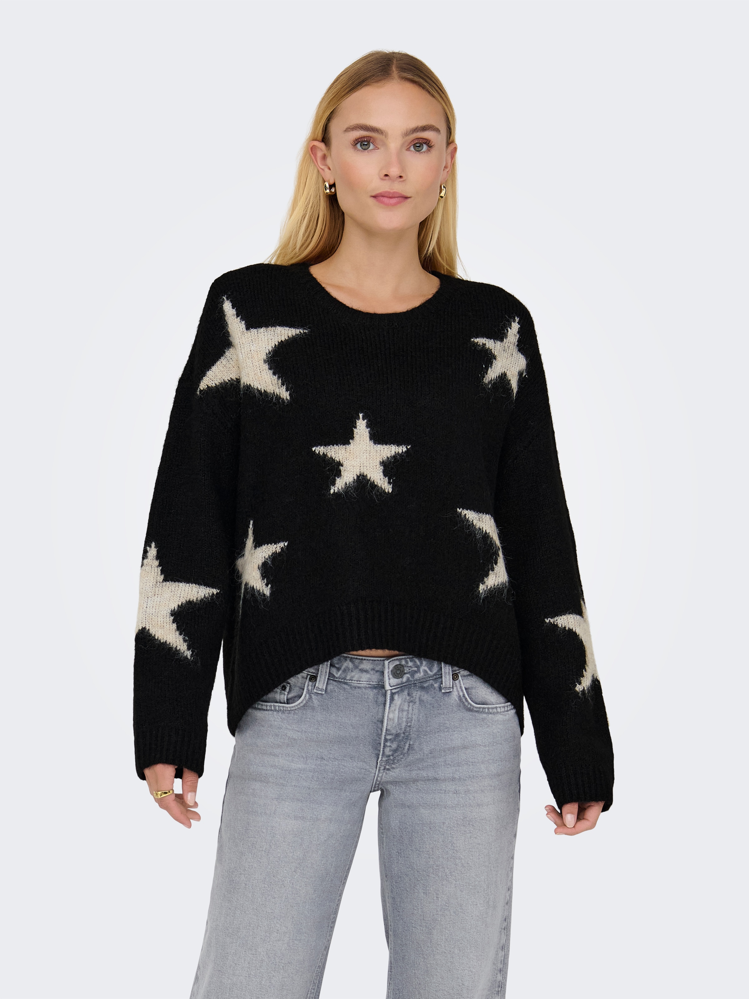 ONLY Strickpullover "ONLAZU LS STAR O-NECK KNT" günstig online kaufen