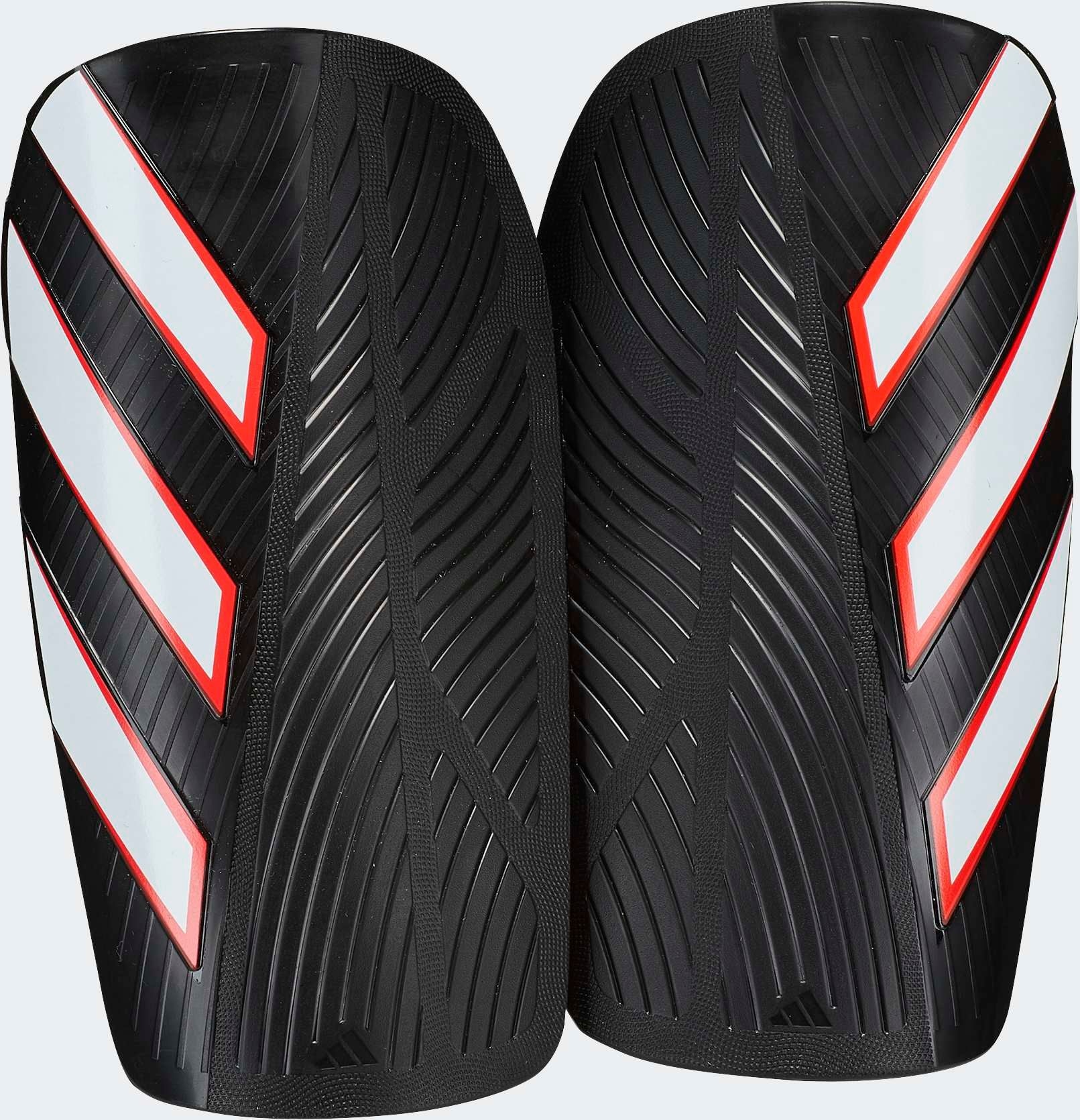 Fußball Schienbeinschoner ADIDAS PERFORMANCE "TIRO SHINGUARD EU CLUB SCHIENBEINSCHONER", Gr. M, schwarz, weiß, lucid rot, Kunststoff, Protektoren