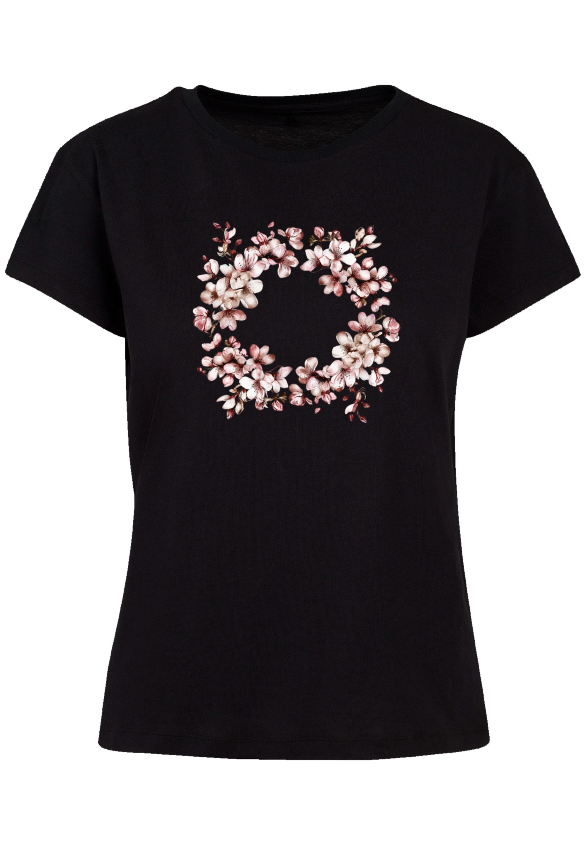 F4NT4STIC T-Shirt »Rosa Frühlings Blumenkranz Dekor«, Premium Qualität