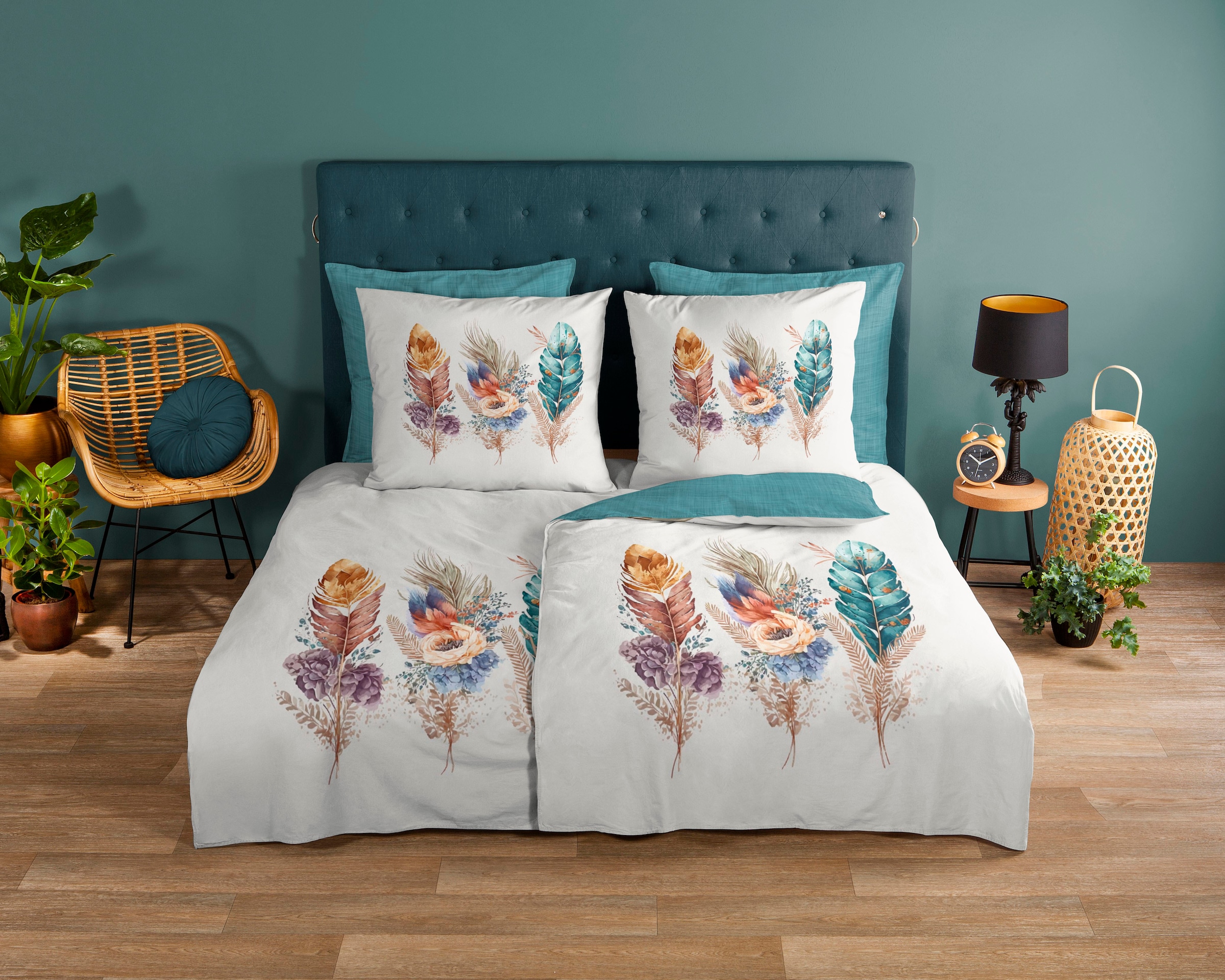good morning Wendebettwäsche "Via" 3 Stk. tlg. 100% Baumwolle, 135x200, Rei günstig online kaufen