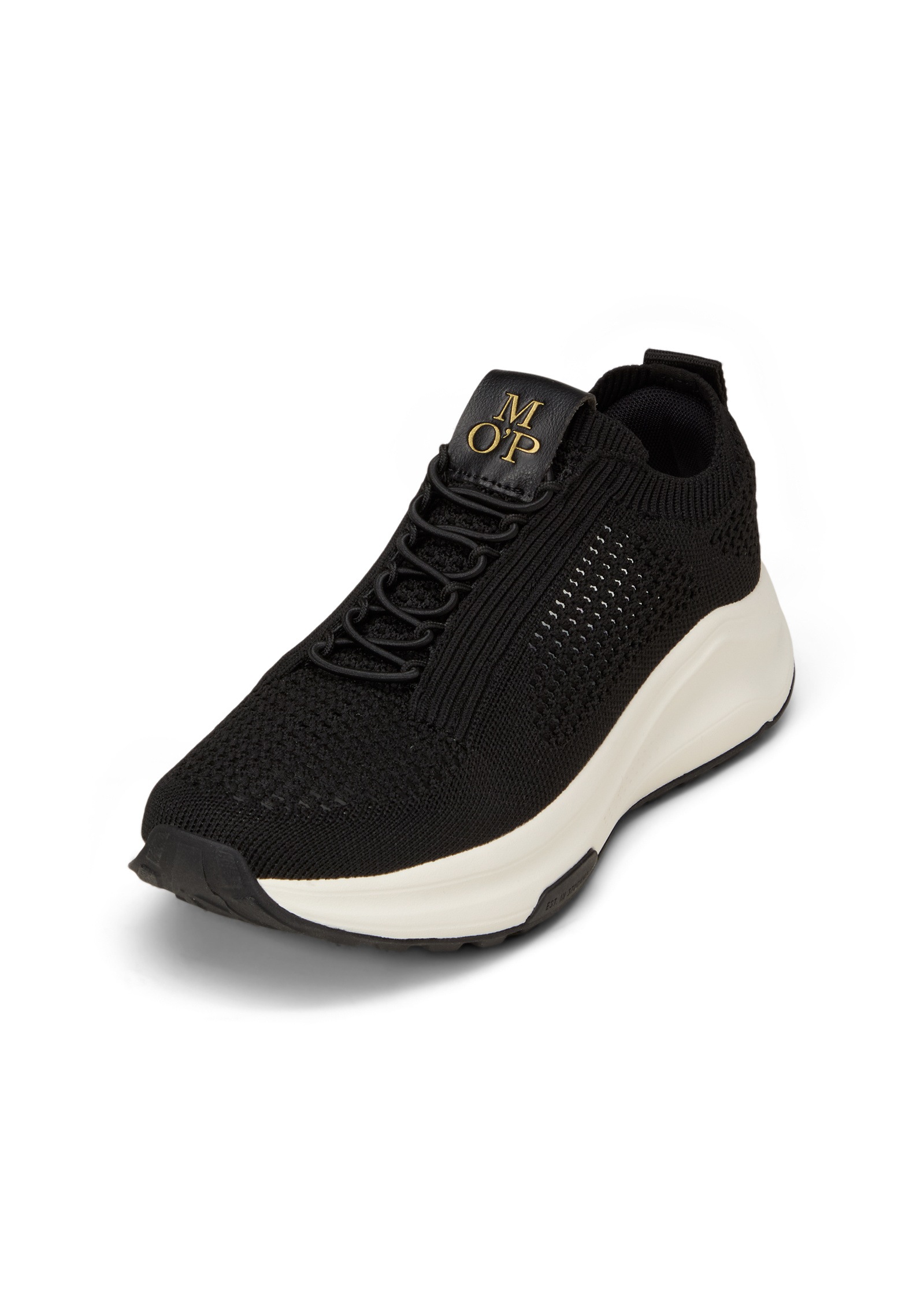Sneaker MARC O'POLO "aus recyceltem Polyester", Herren, Gr. 41, schwarz, Obermaterial: 100% Polyester, unifarben, Schuhe Sneaker