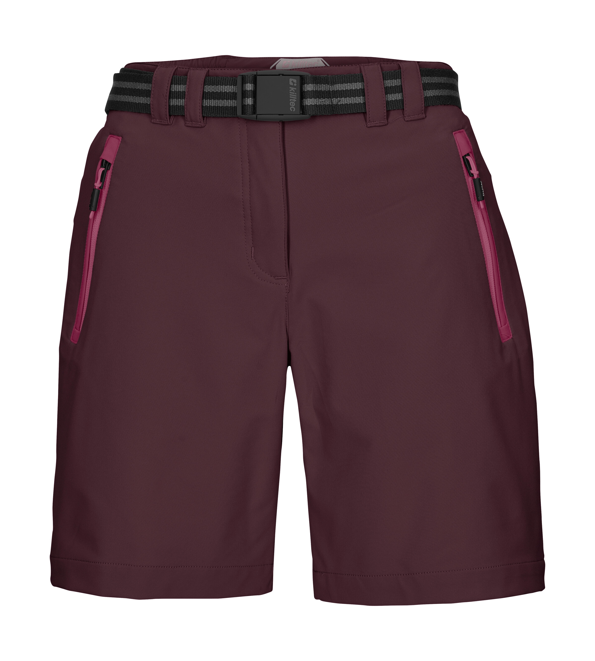 Bermudas KILLTEC "KOS 19 WMN BRMDS", Damen, Gr. 40, Normalgrößen, lila, Obermaterial: 100% Polyester, Hosen Bermudas, wasserabweisend, schnelltrocknend, Stretch-Material, inkl. Gürtel
