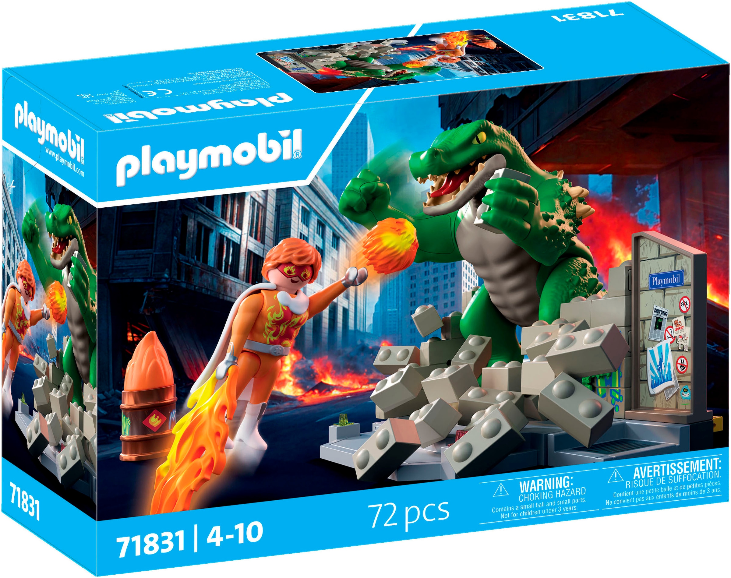 Playmobil® Konstruktions-Spielset »Helden-Showdown mit der Riesenechse (71831), Heroes«, (72 St.), Made in Europe