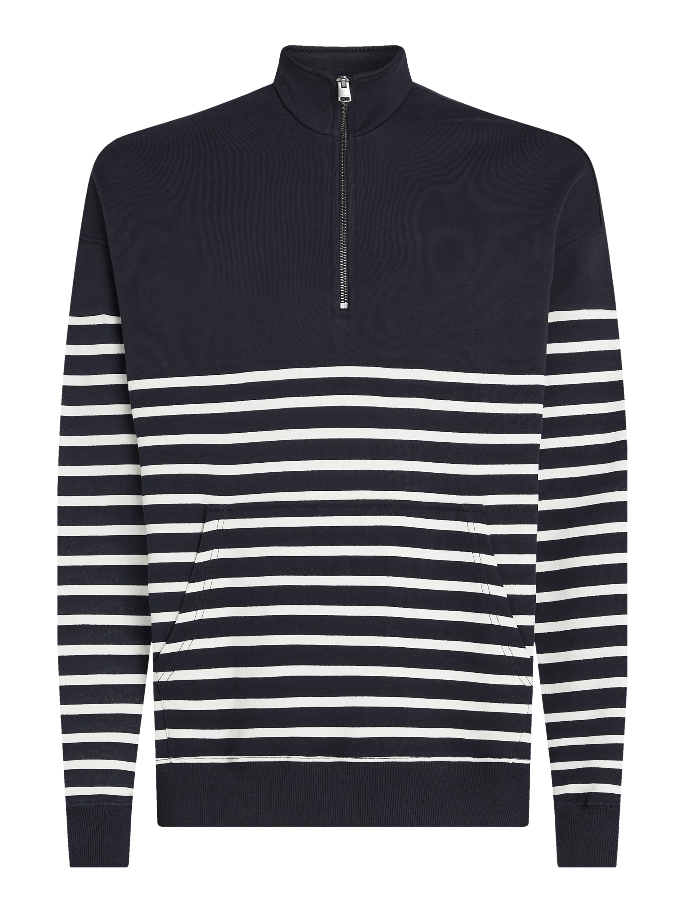 Tommy Hilfiger Sweatshirt »PLACED STRIPE 1/4 ZIP«, Mit Rundhalsausschnitt