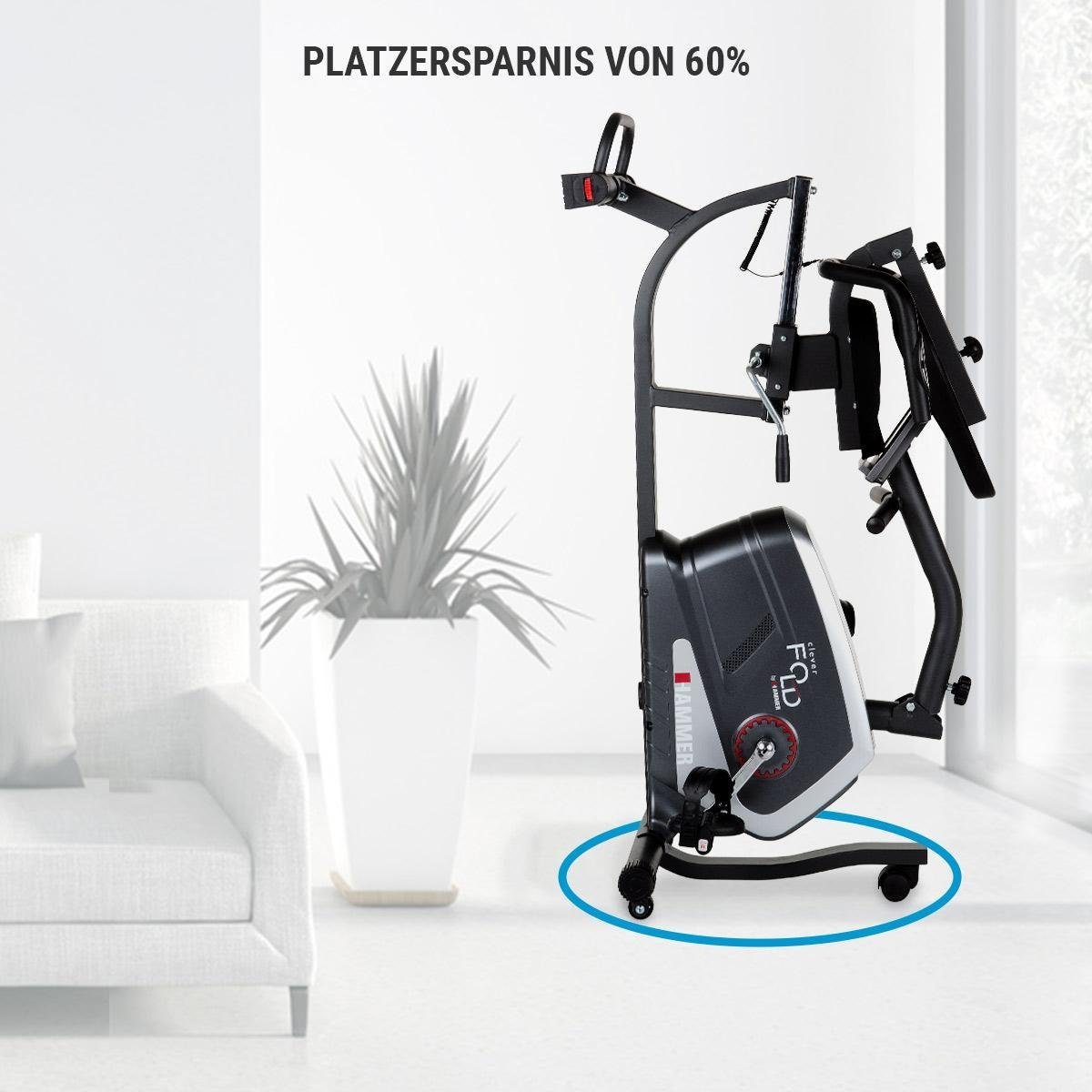 Hammer SitzHeimtrainer CleverFold RC5 Fahrradtrainer