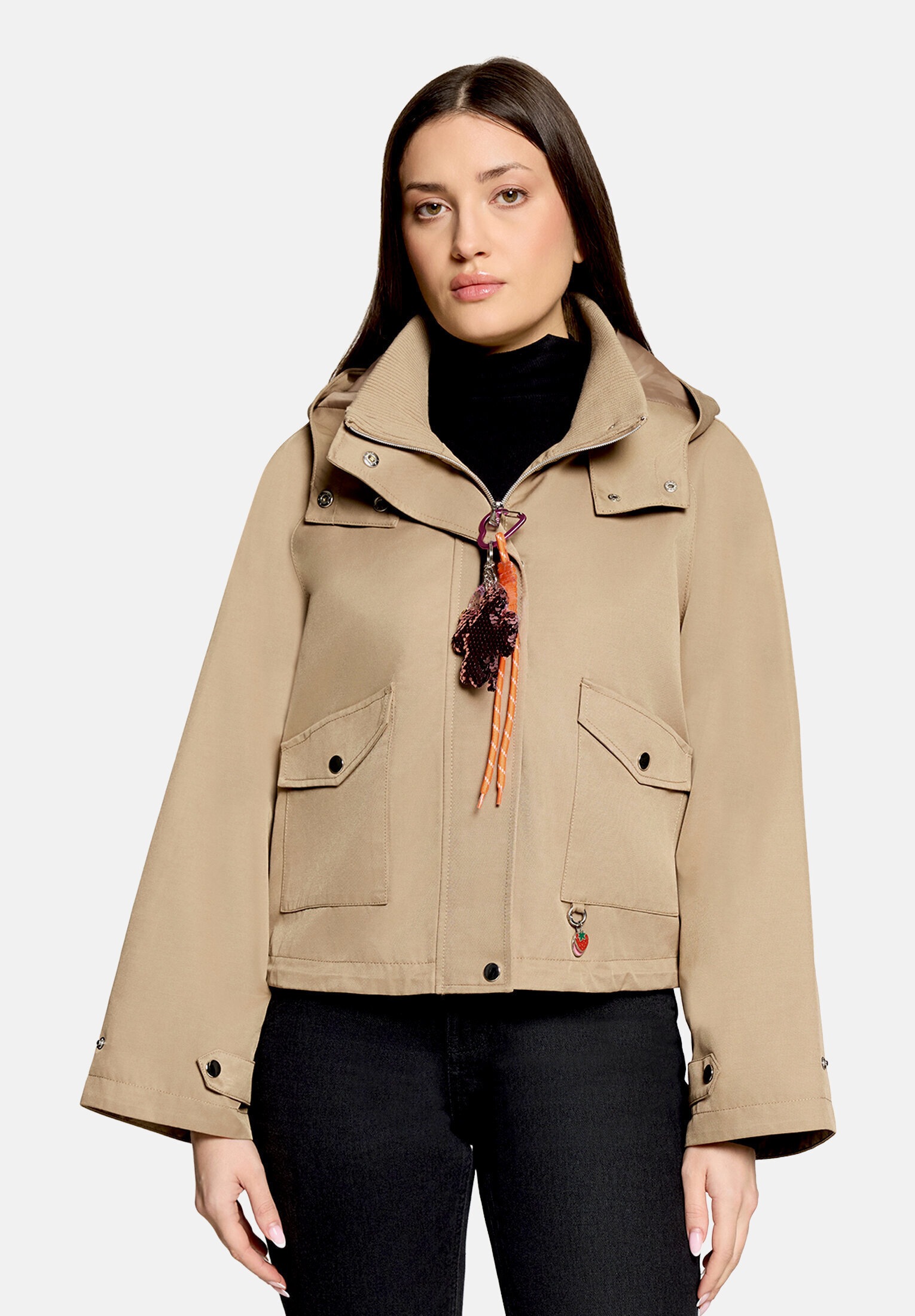 Cartoon Canvasjacke »Damen mit aufgesetzten Taschen«