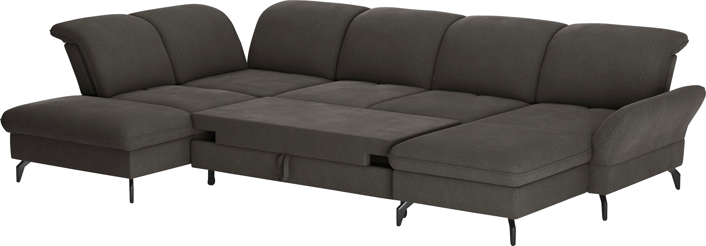 sit&more Wohnlandschaft »Leandro U-Form«, Wahlweise mit Bett-, Kopfteil - und Armlehnfunktion, sowie Bettkasten