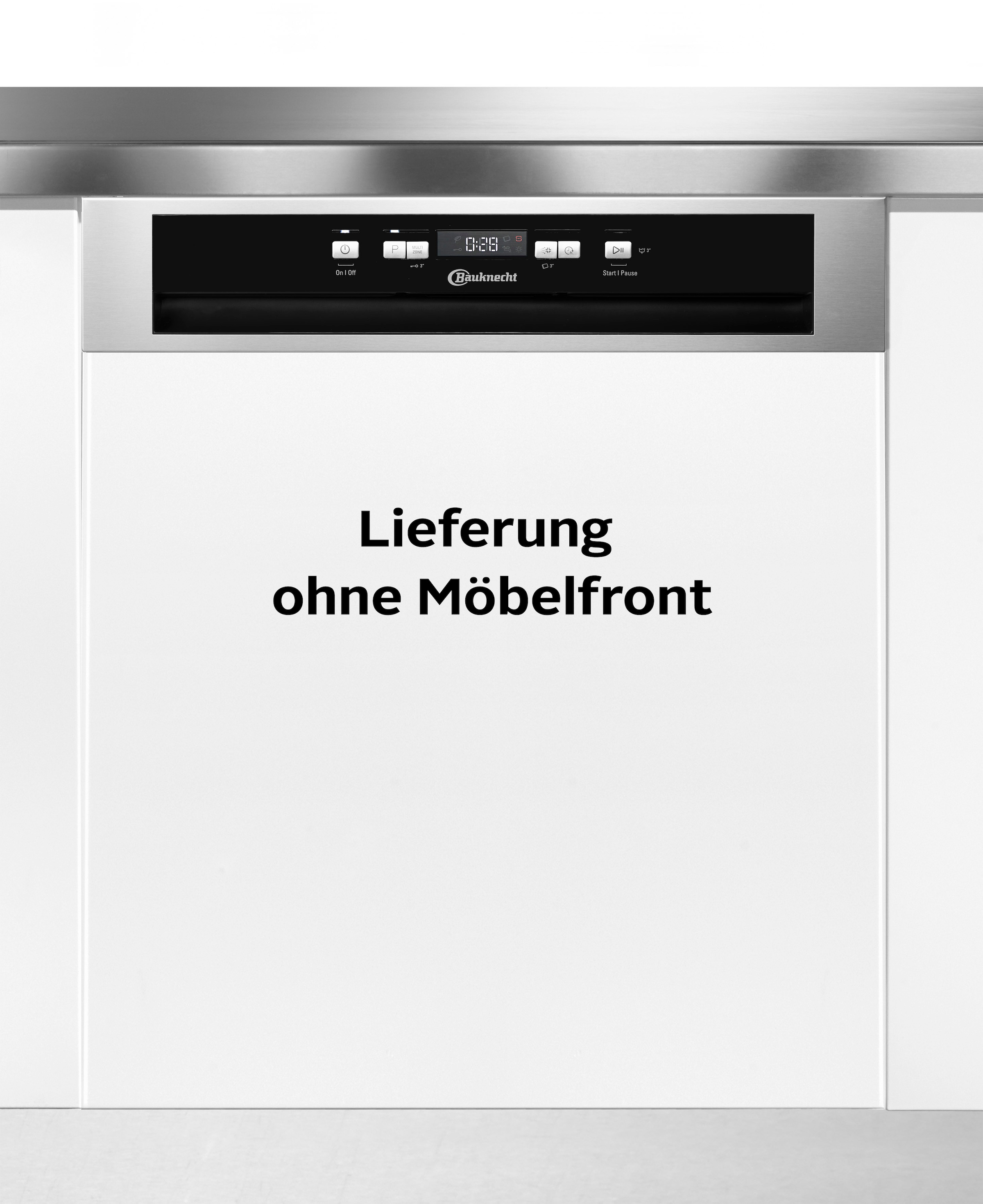 BAUKNECHT teilintegrierbarer Geschirrspüler "BKSV1 PAN", B:59,8cm H:82cm T:55,5cm, silber, Geschirrspüler, ActiveDry – automatische Türöffnung für
