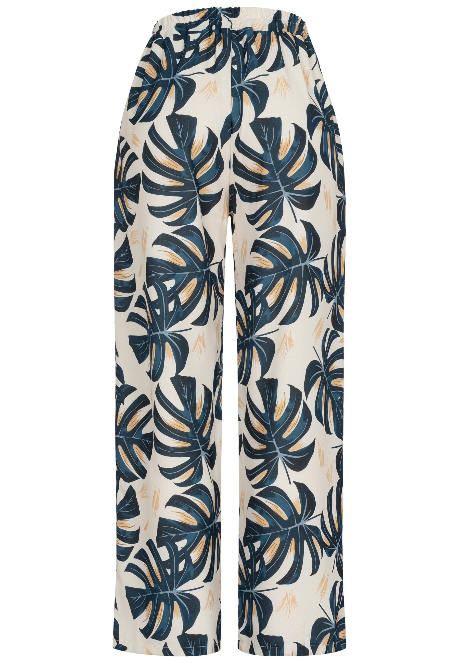 CLOUD 5IVE Stoffhose »CLOUD 5IVE Summer Pants with palm print and tie belt«