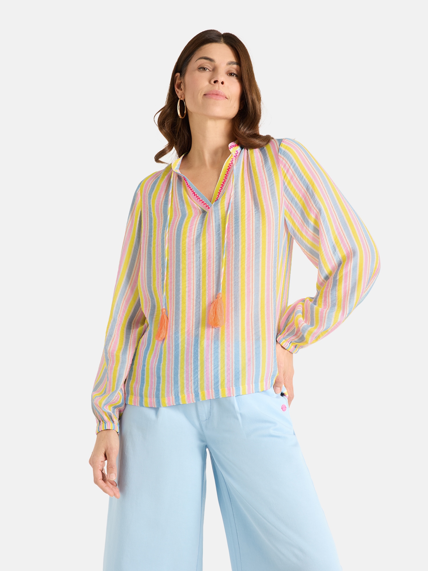 Lieblingsstück Langarmbluse "ClaireL" mit Bindebändern, Viskose-Mix günstig online kaufen