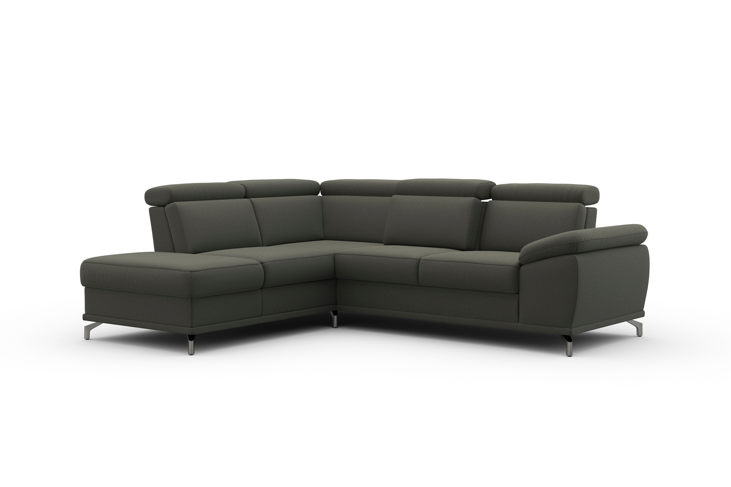 sit&more Ecksofa »Cabrio L-Form, B: 274 cm, mit Sitztiefen-, Arm- & Kopfteilverstellung« 3 Nierenkissen, Federkern, optional Bettfunktion und Stauraum