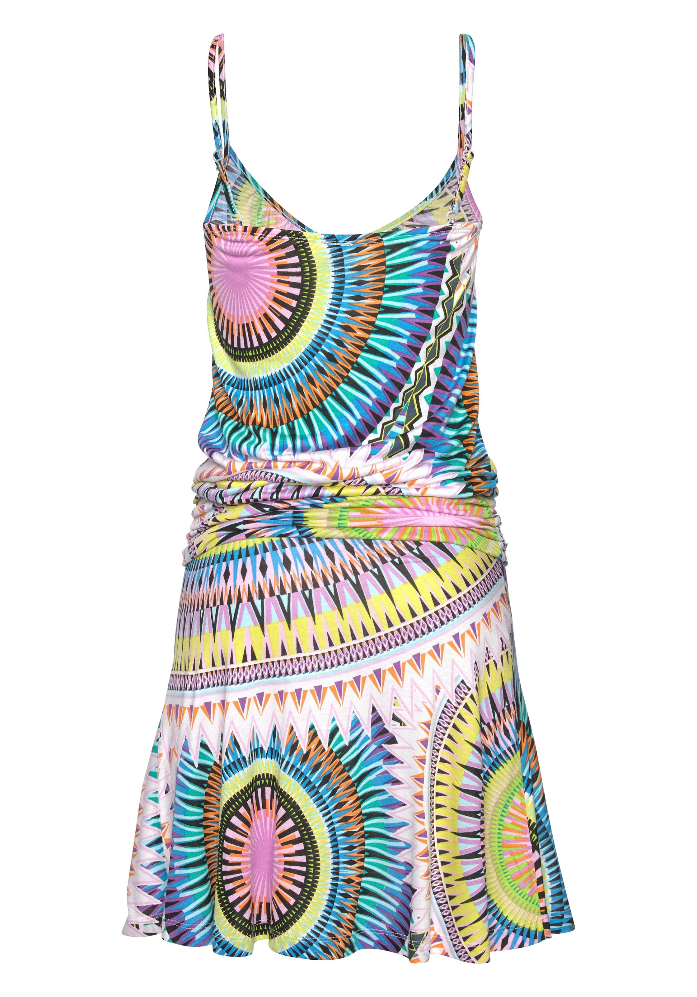 Beachtime Strandkleid, mit grafischem Print im Ethno-Stil, kurzes Sommerkleid