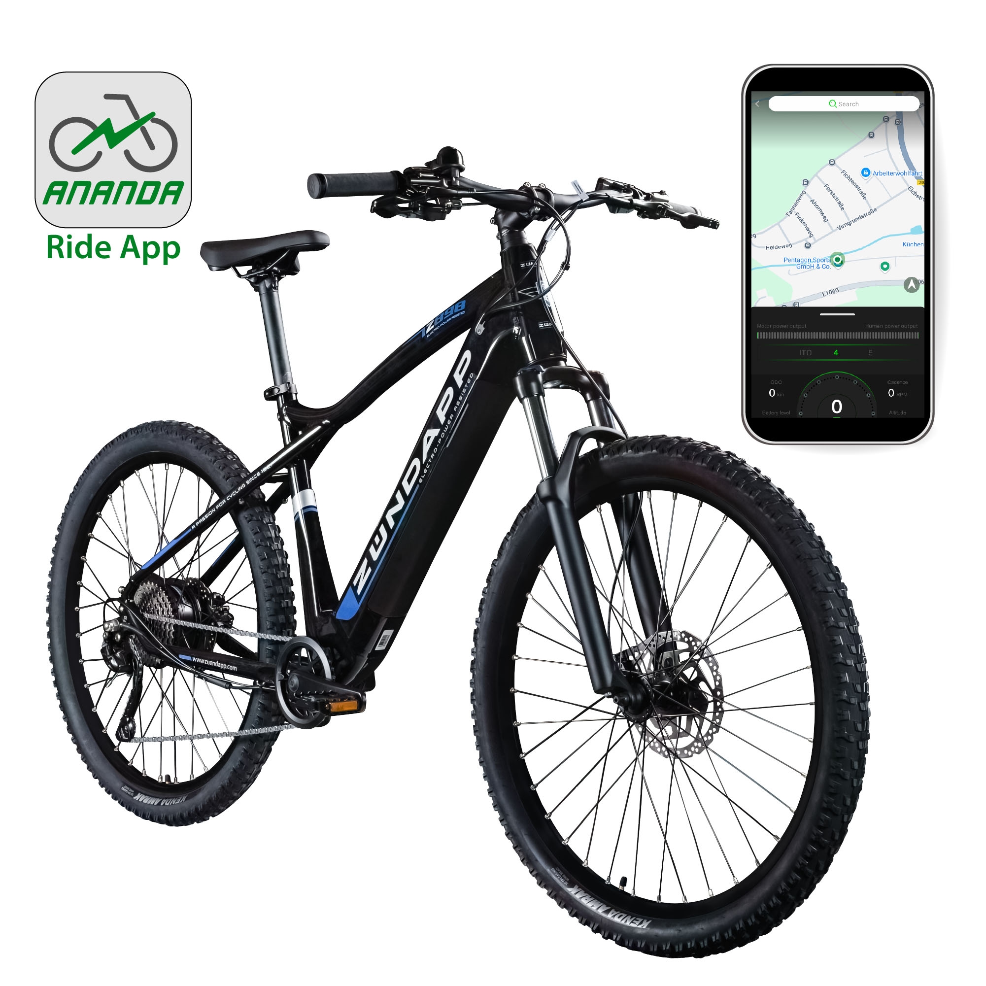 Zündapp E-Bike »Z898«, 10 Gang, Heckmotor 250 W, Pedelec, Elektrofahrrad für Damen u. Herren, MTB