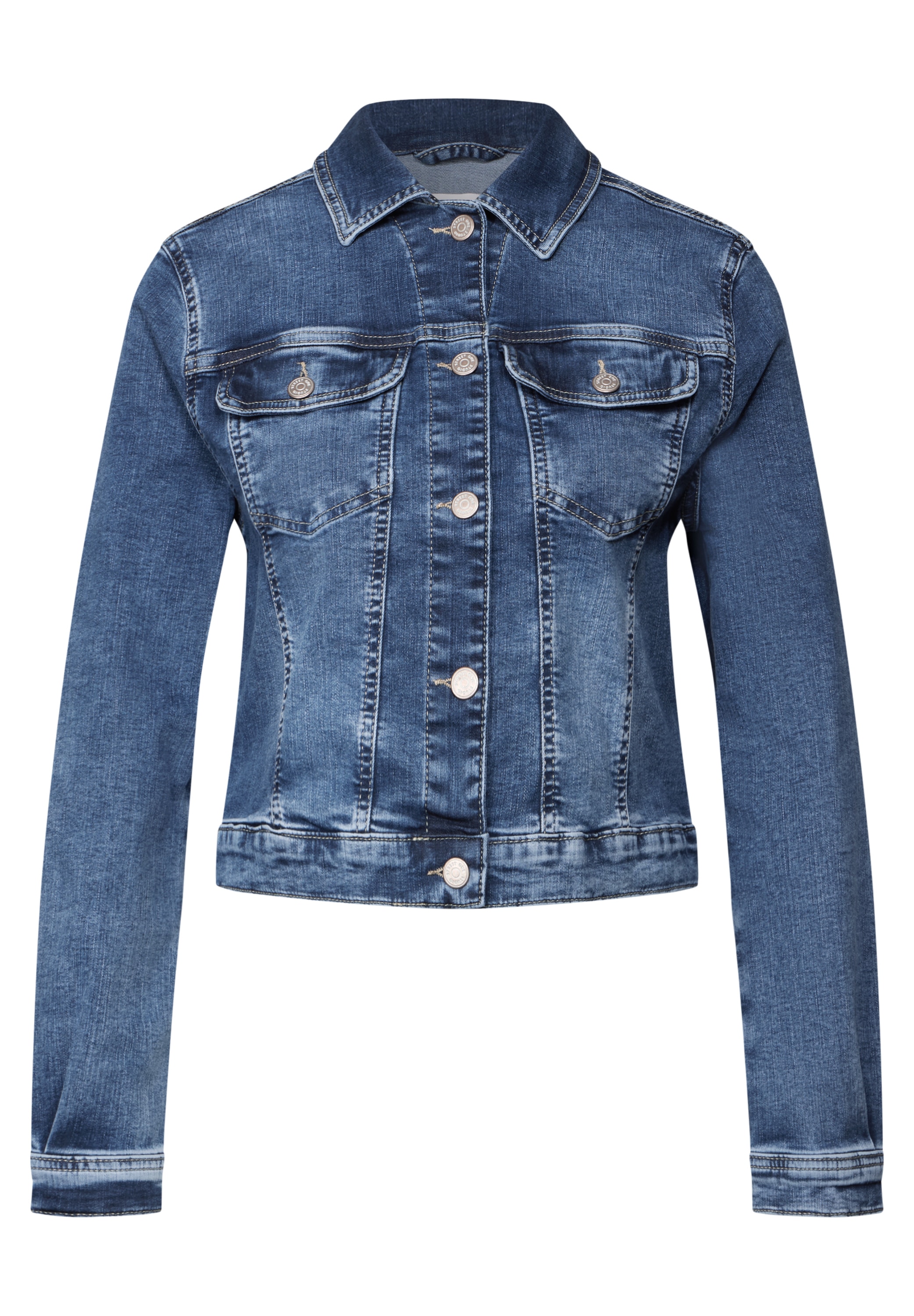 STREET ONE STUDIO Jeansjacke, ohne Kapuze, mit Knopfleiste