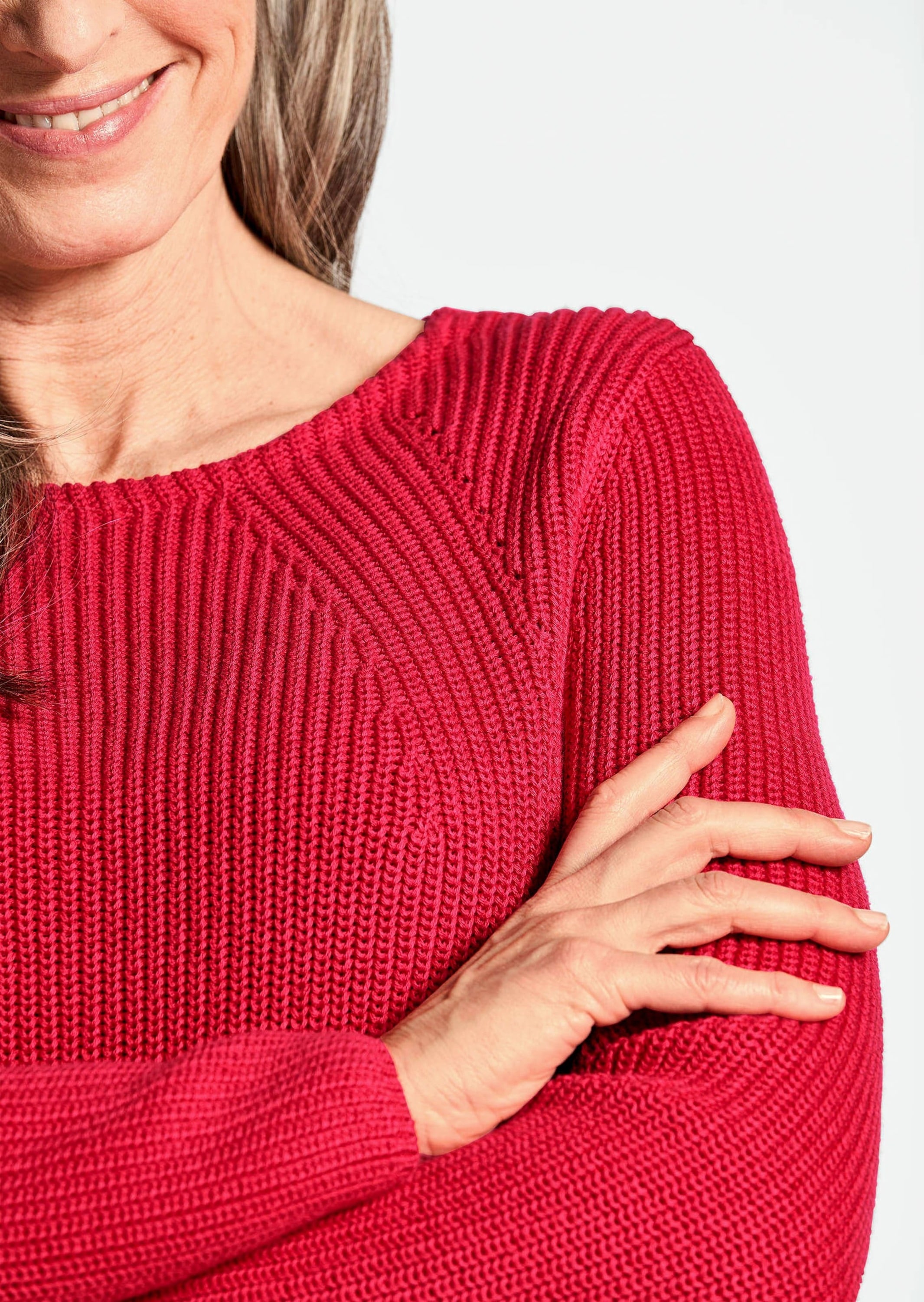 GOLDNER Strickpullover »Figurschmeichelnder Pullover aus reiner Baumwolle«