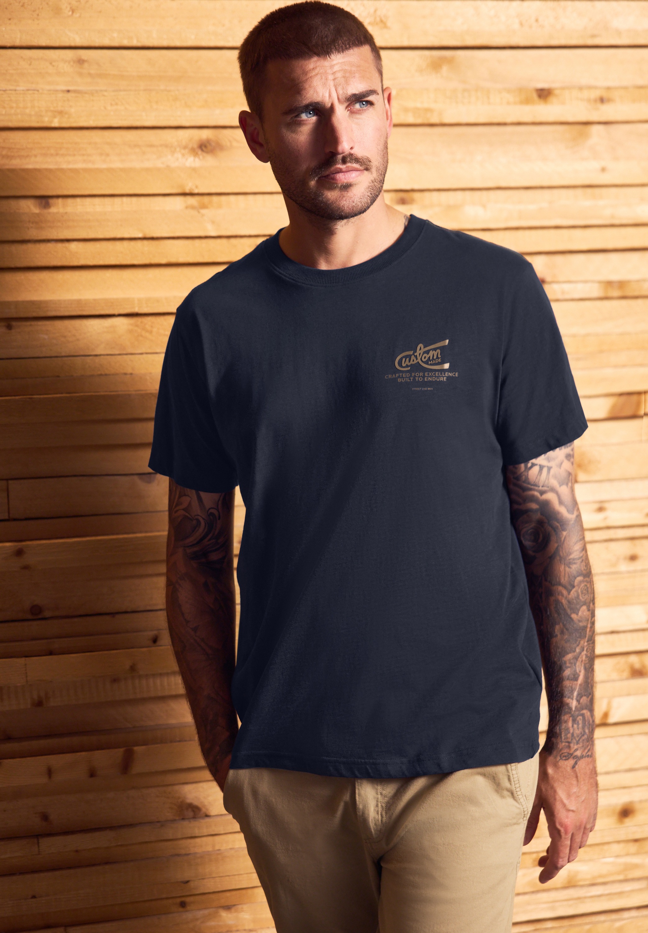 STREET ONE MEN T-Shirt aus reiner Baumwolle