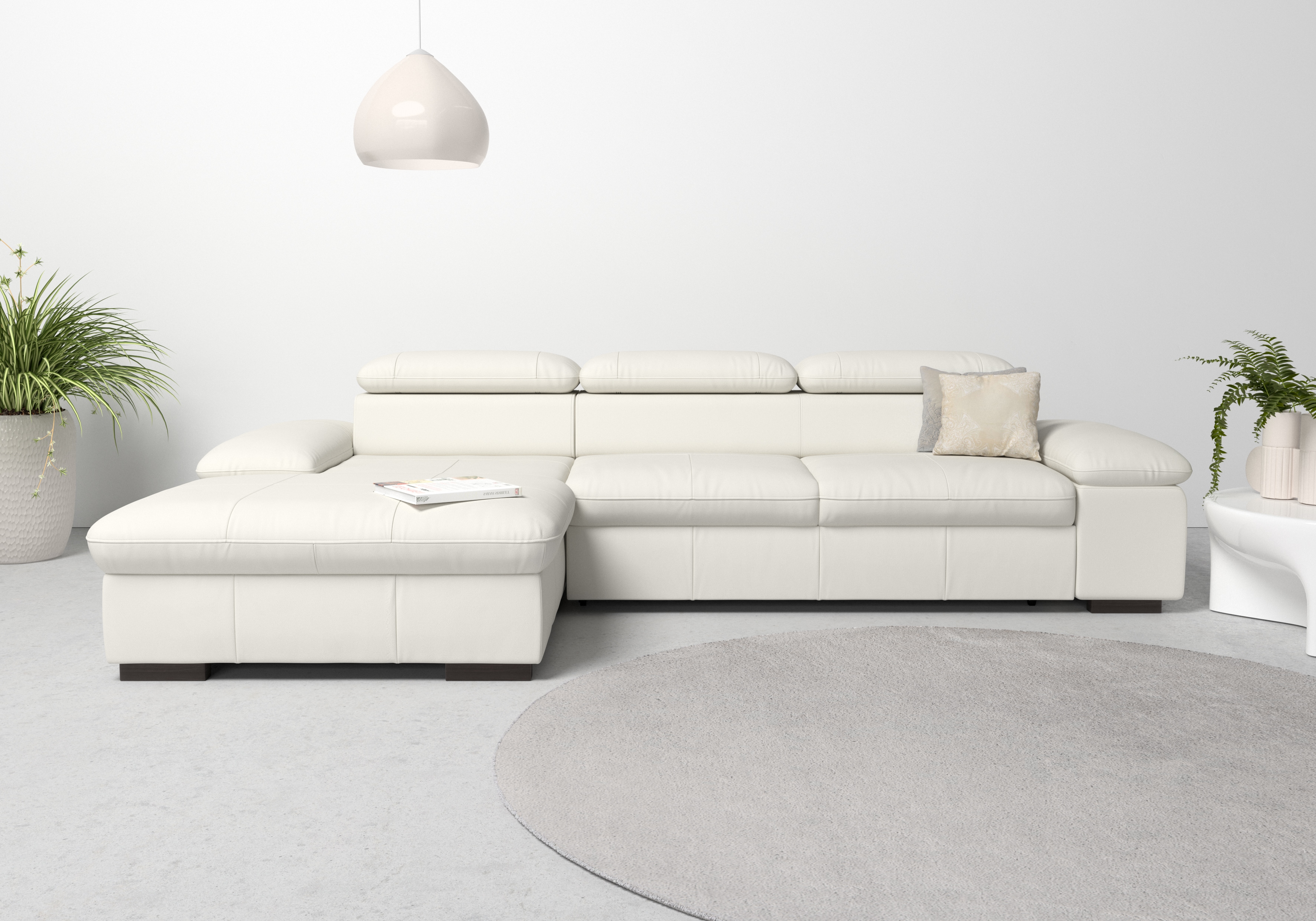 OTTO home Ecksofa "Alberto L-Form" mit Kopfteilverstellung, wahlweise mit Schlaffunktion