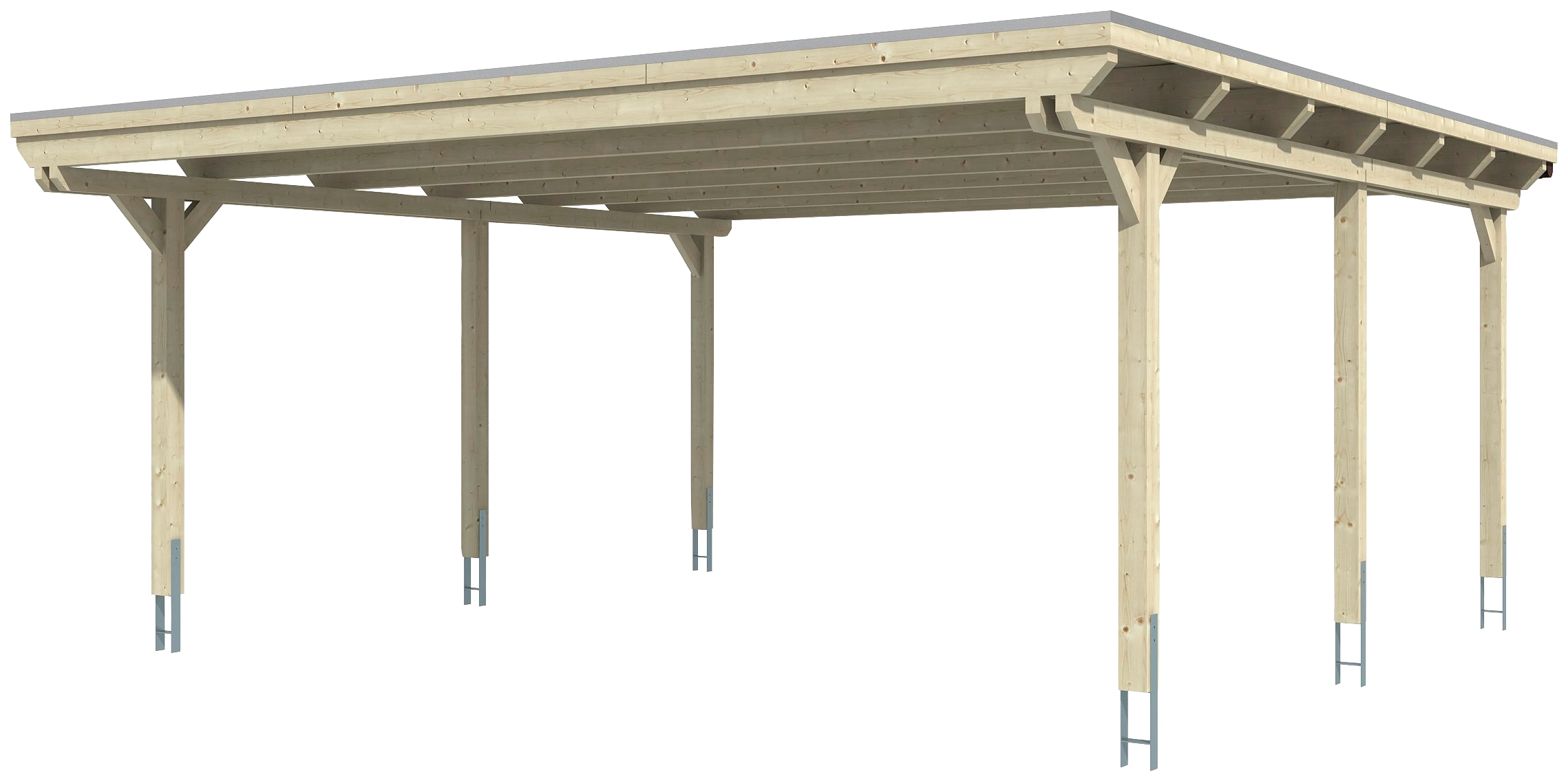 Skanholz Doppelcarport »Emsland«, 550 cm, braun