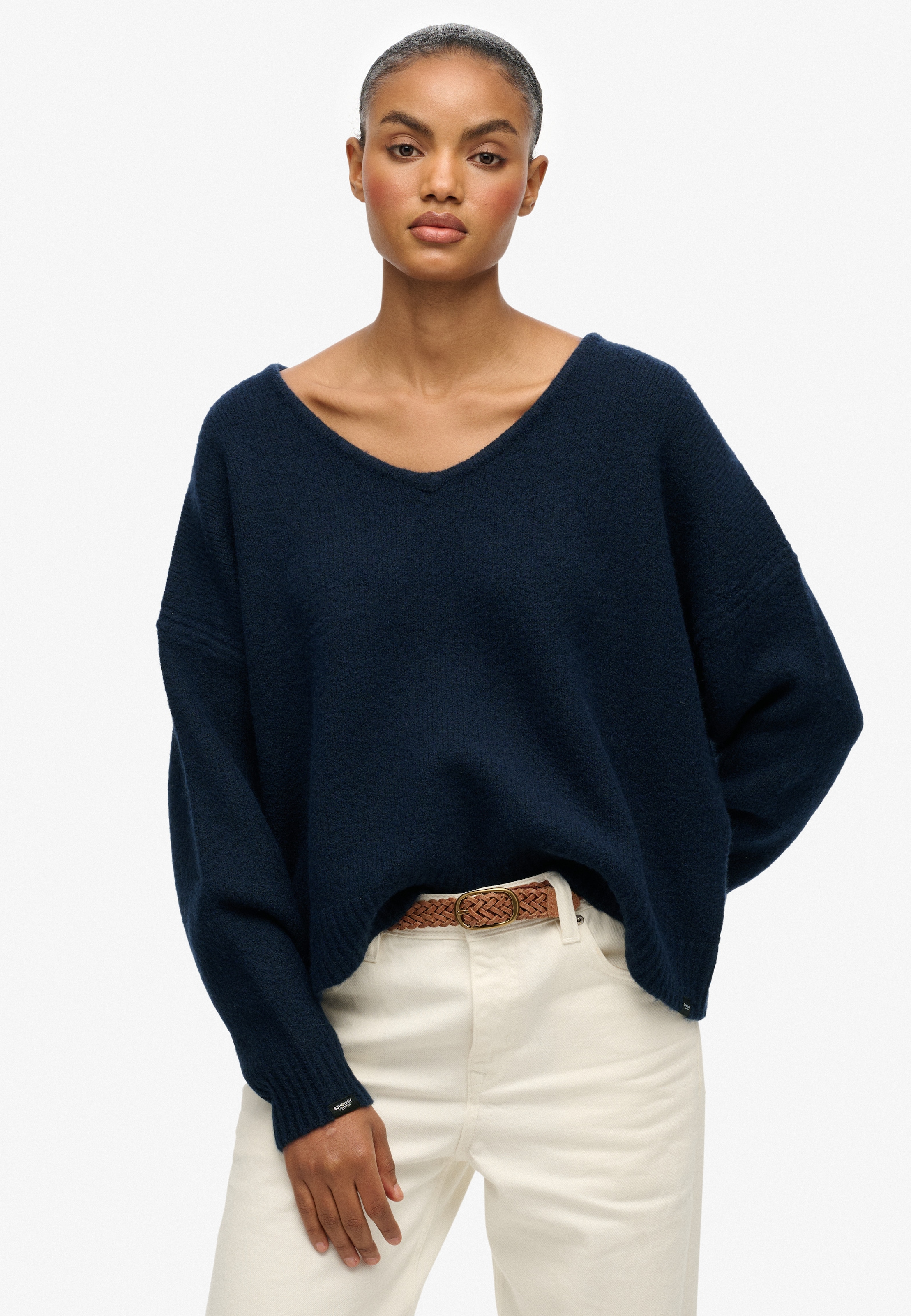 Superdry Strickpullover "BRUSHED OS V NECK JUMPER" günstig online kaufen