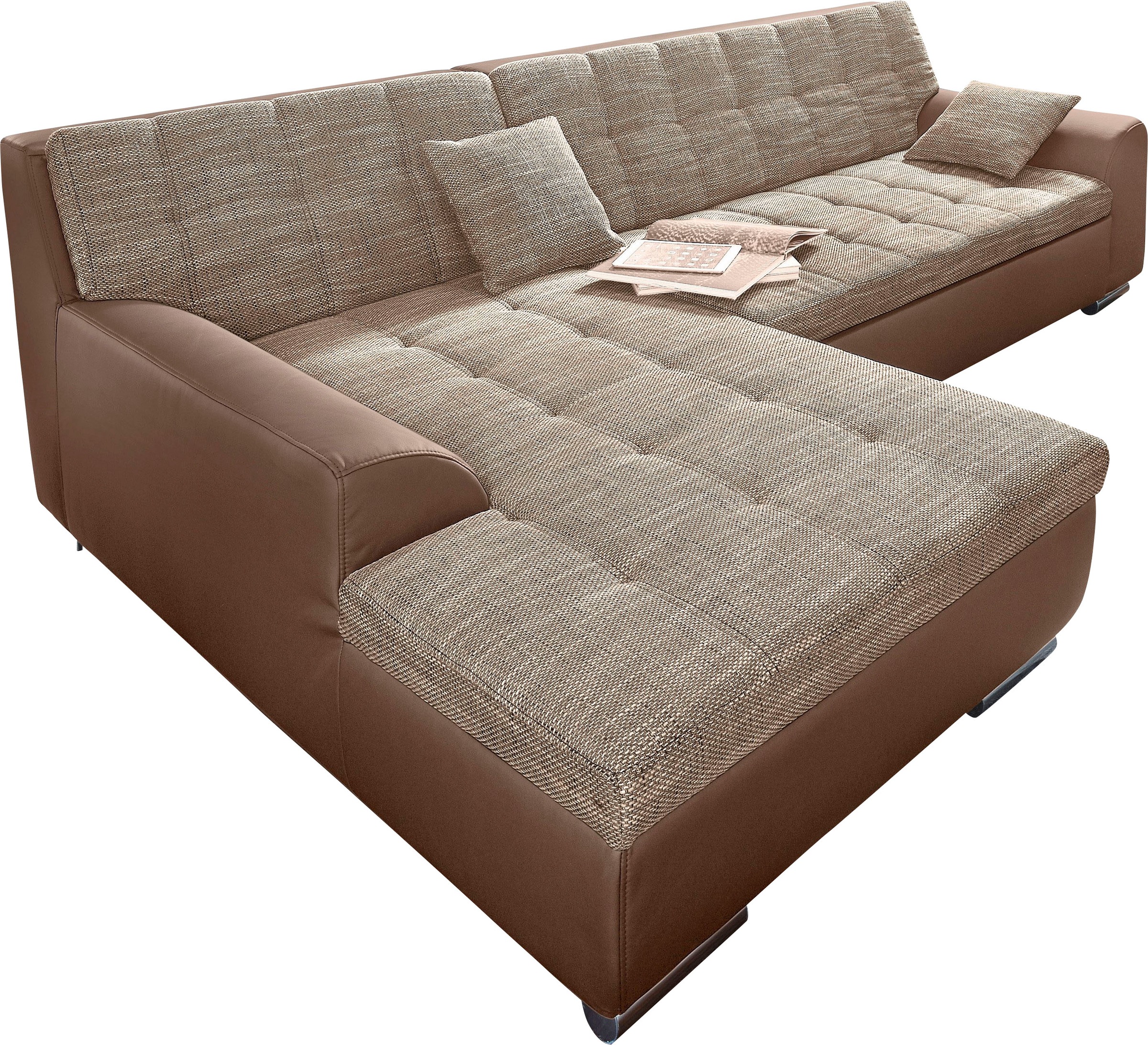 DOMO collection Ecksofa Treviso, wahlweise mit Bettfunktion, incl. Zierkiss günstig online kaufen