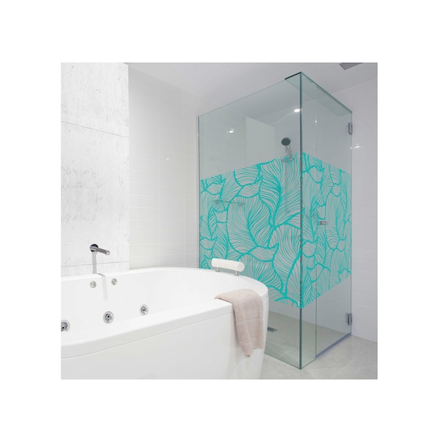 MySpotti Fensterfolie »Look Leaves turquoise«, halbtransparent,  glattstatisch haftend, 90 x 100 cm, statisch haftend kaufen | BAUR