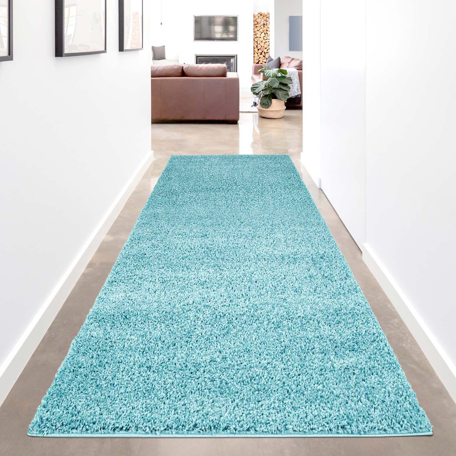 Carpet City Hochflor-Läufer "Shaggi uni 500", rechteckig, Shaggy-Teppich, Uni Farben, ideal für Flur & Diele, Langflor, 