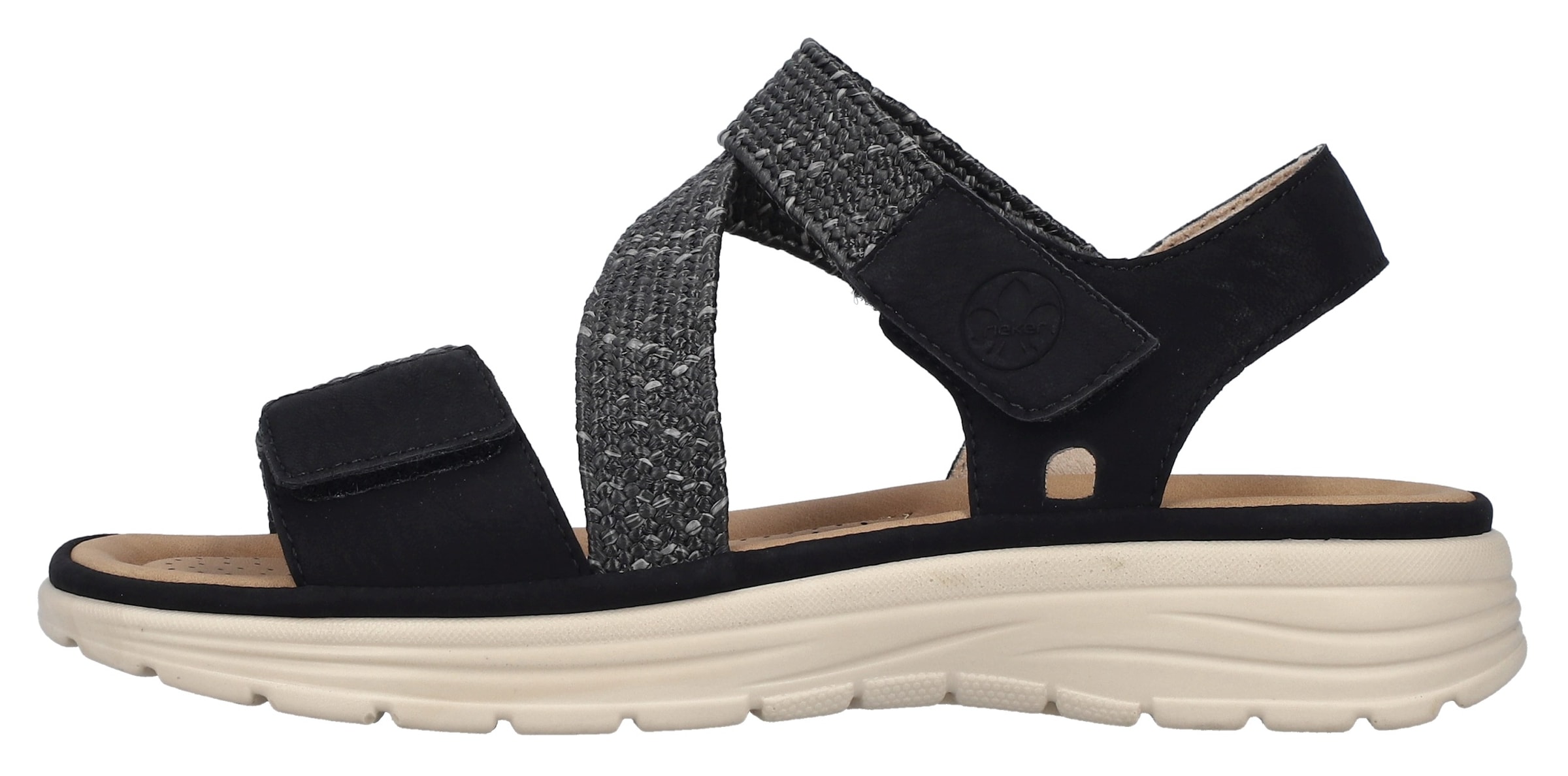 Rieker Sandale, Sommerschuh, Outdoorsandale mit regulierbaren Klettverschlüssen