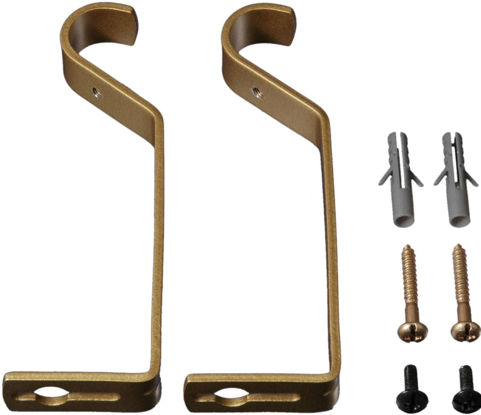 Träger LIEDECO, L:13,2cm Ø:2cm, gold, Gardinenstangenhalterungen, für Gardinenstangen Ø 20 mm