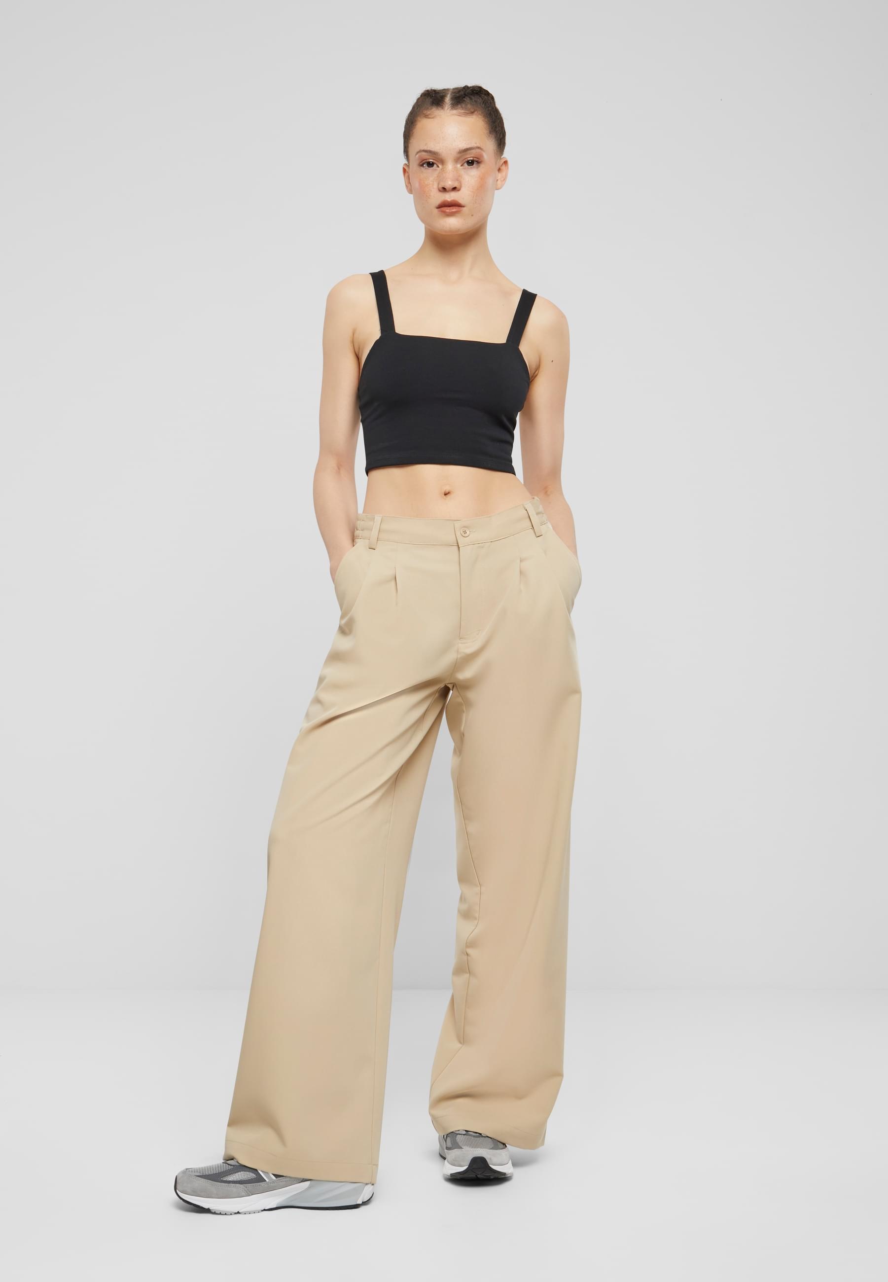 URBAN CLASSICS Stoffhose »Urban Classics Damen Ladies Ultra Wide Pleat-Front Pants«, (1 tlg.)