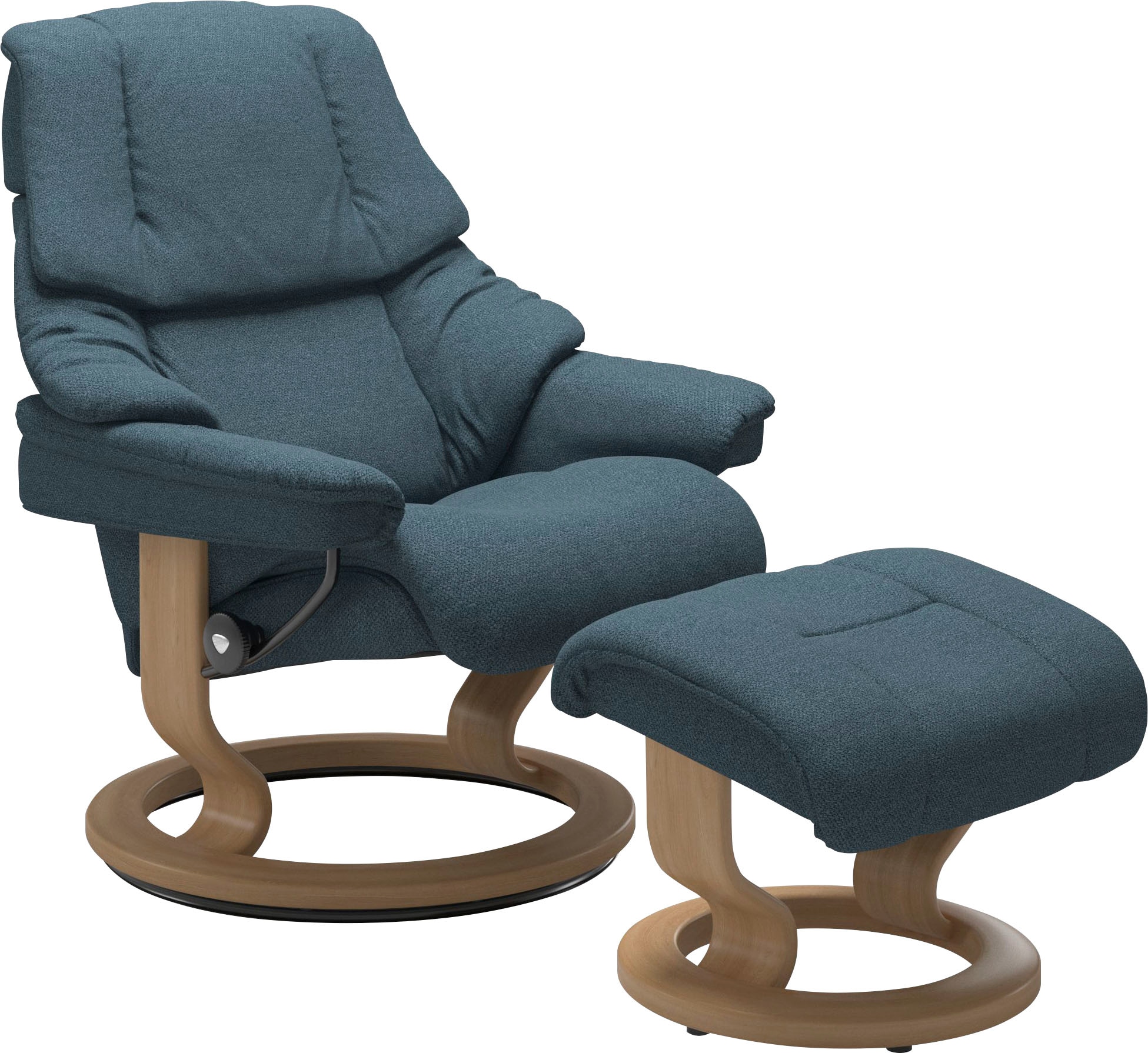 Stressless® Relaxsessel »Reno«, (Set, Relaxsessel mit Hocker), mit Hocker, mit Classic Base, Größe S, M & L, Gestell Eiche