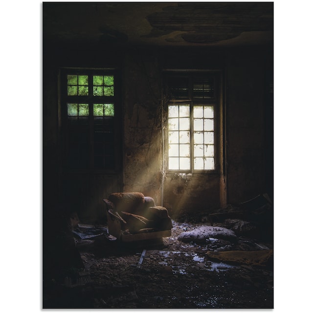 Artland Wandbild »Lost Place Fensterplatz Sessel«, Fenster & Türen, (1 St.),  als Alubild, Leinwandbild, Wandaufkleber oder Poster in versch. Größen  kaufen | BAUR