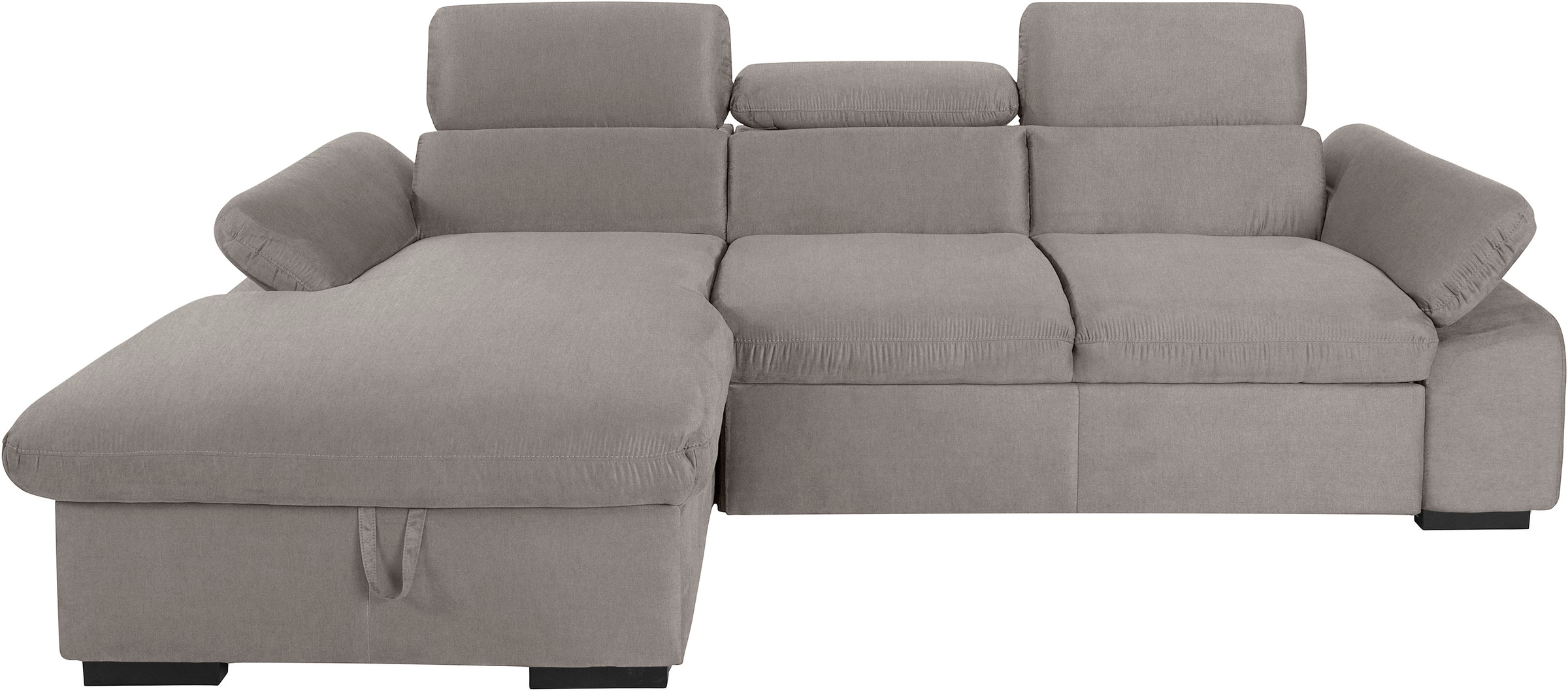 COTTA Ecksofa »Lola L-Form mit Kopfteilfunktion & Hocker«, (Set, mit Hocker), wahlweise mit Bettfunktion, Bettkasten & Armteilverstellung