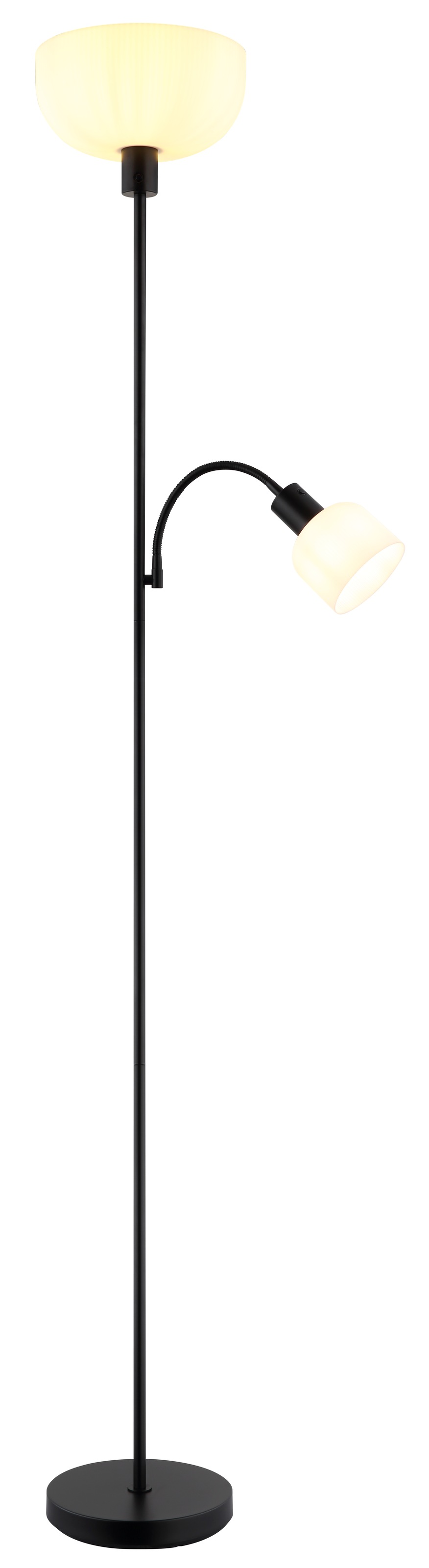 GLOBO LIGHTING Stehlampe »HINTON« E27 1 Stk. Stehleuchte, Opal, Druckschalter, Flexo, E27/E14