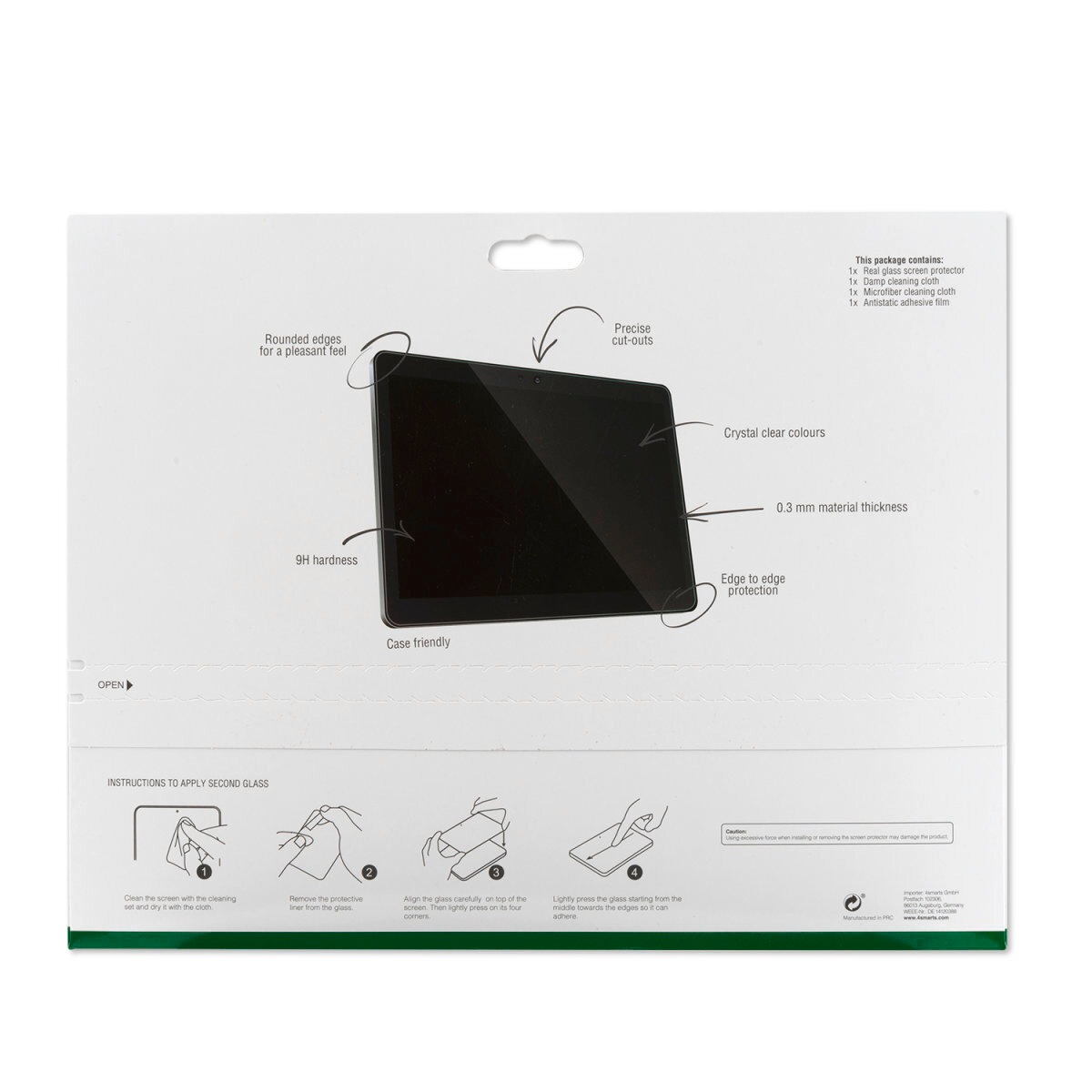4smarts Displayschutzglas »Second Glass 2.5D Edition«, für Samsung Galaxy Tab Active3, Displayschutzfolie, Schutzfolie, Bildschirmschutz, kratz- & stoßfest