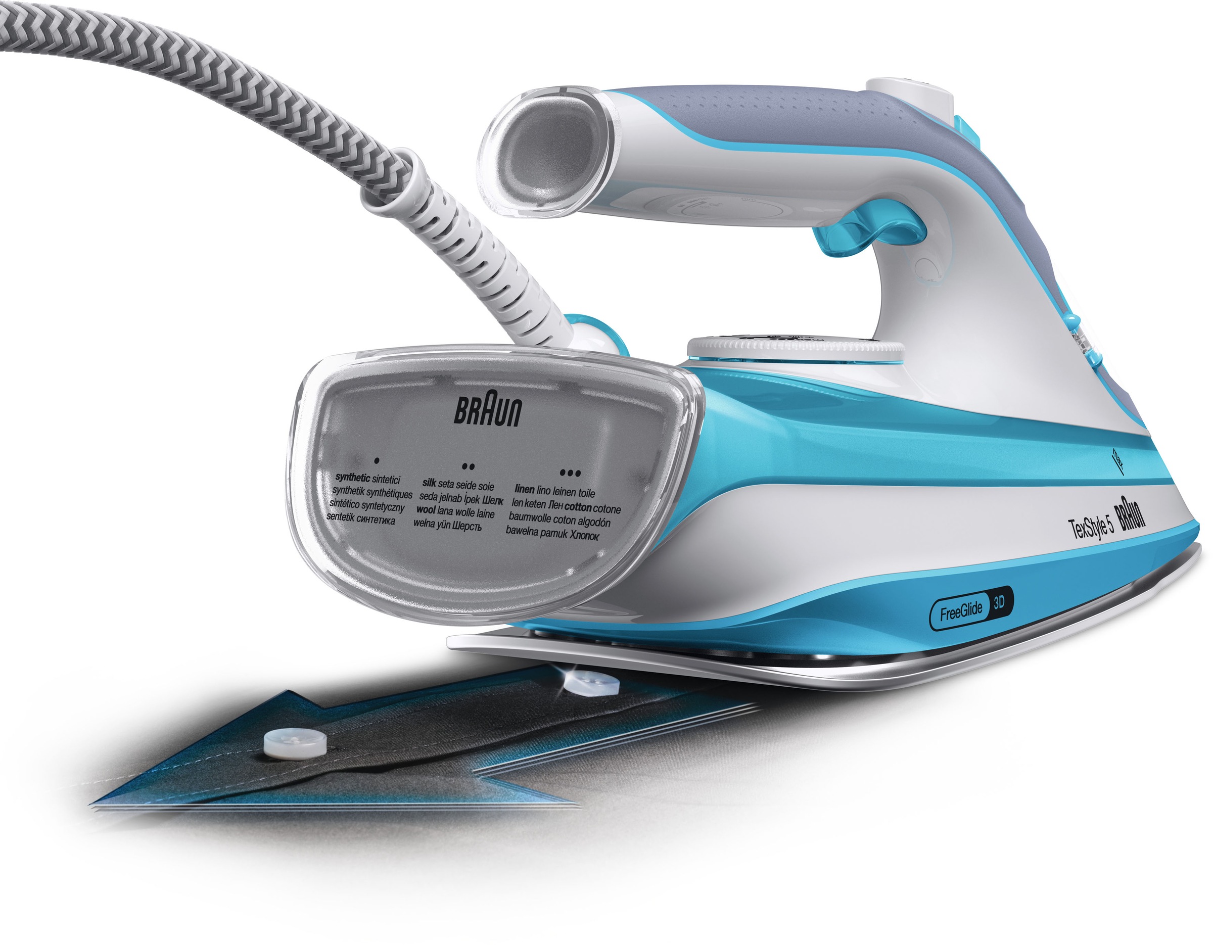 Thumbnail - Braun Dampfbügeleisen "TexStyle 5 SI 5006 BL - 2.600 W, 180 g Dampfstoß, 300 ml Wassertank" 2600 W 50 g Dampfmenge, Supe...