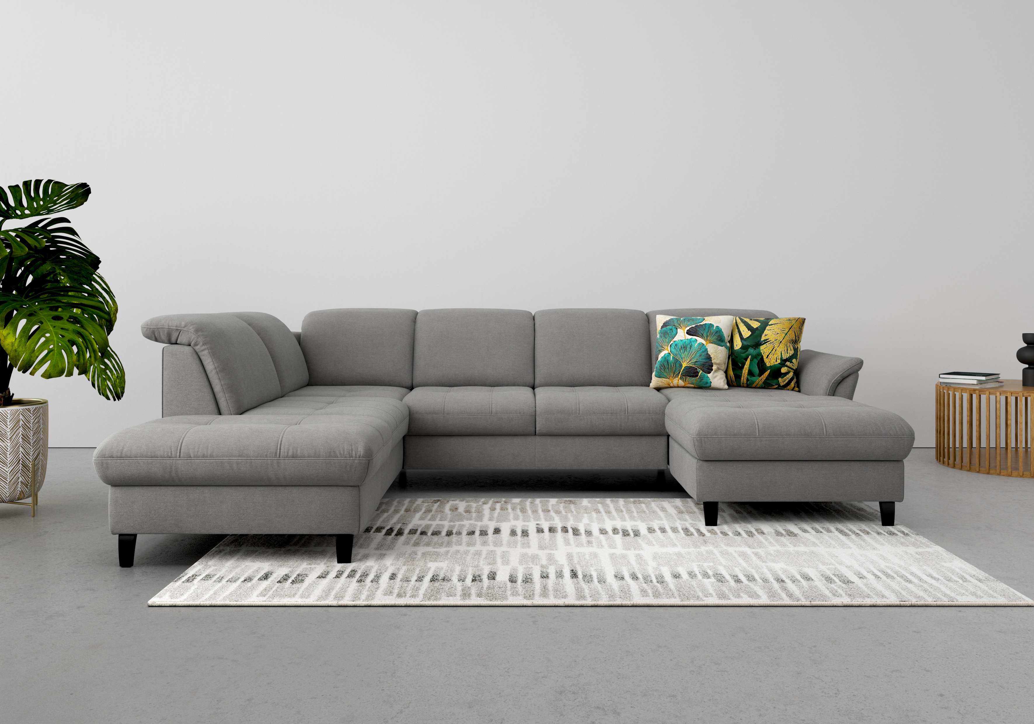 sit&more Wohnlandschaft "Maggiore U-Form" wahlweise mit Kopfteilverstellung, Schlaffunktion und Stauraum