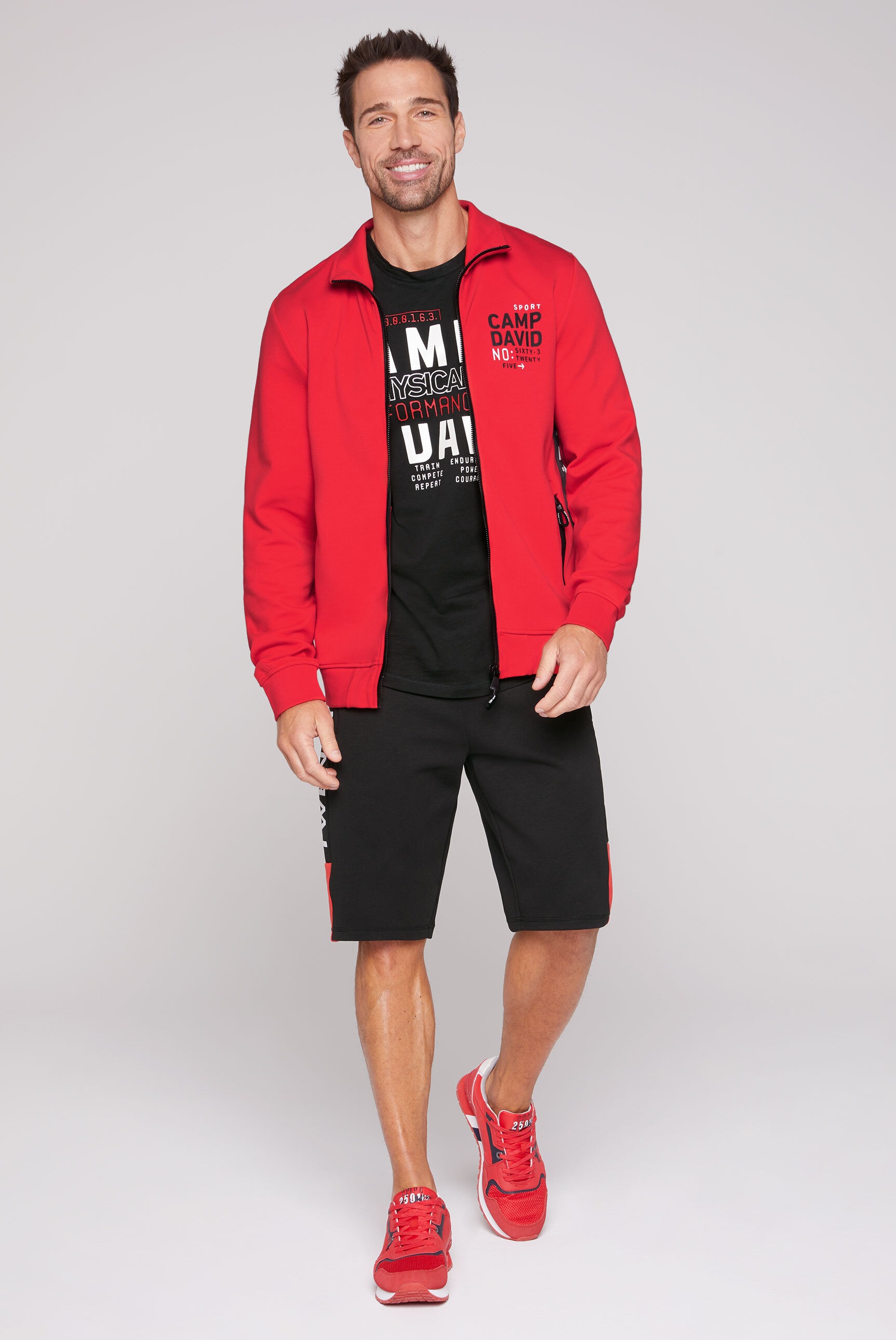 CAMP DAVID Sweatjacke, mit Stehkragen