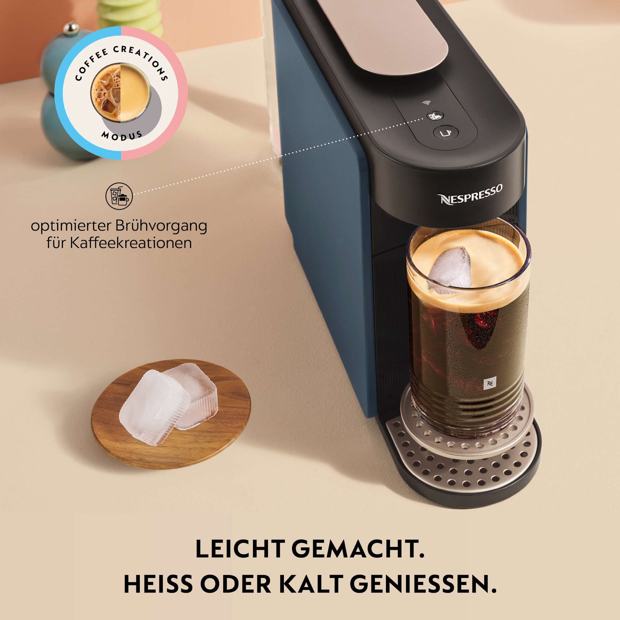 Nespresso Kapselmaschine »Vertuo Up« schlankes Design, Coffee Creations Modus, Auto-Off, 1,4 l Wassertank