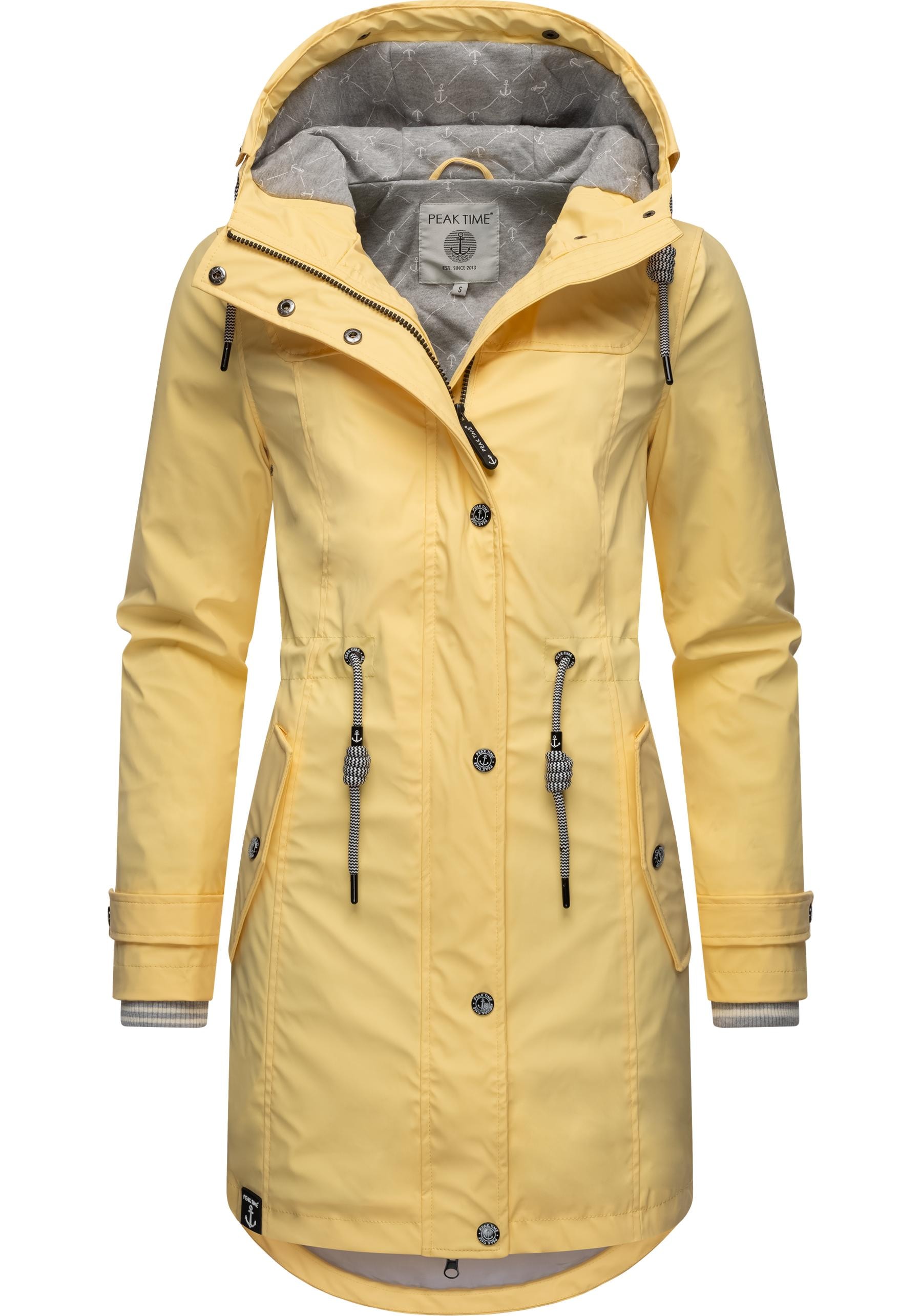 für für | kaufen stylisch PEAK BAUR Regenmantel Regenjacke mit »L60042«, taillierter TIME Damen Kapuze,