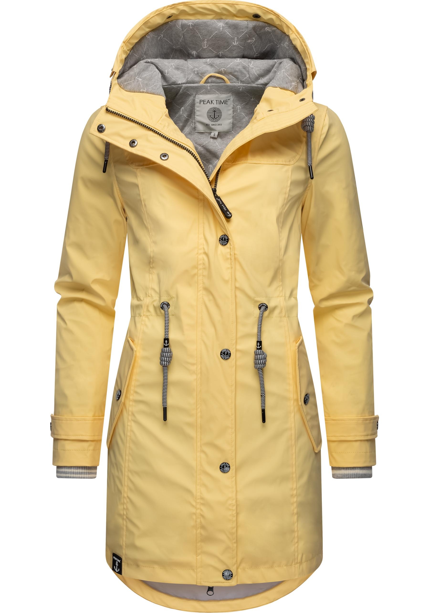 PEAK TIME Regenjacke "L60042", mit Kapuze, stylisch taillierter Regenmantel für Damen