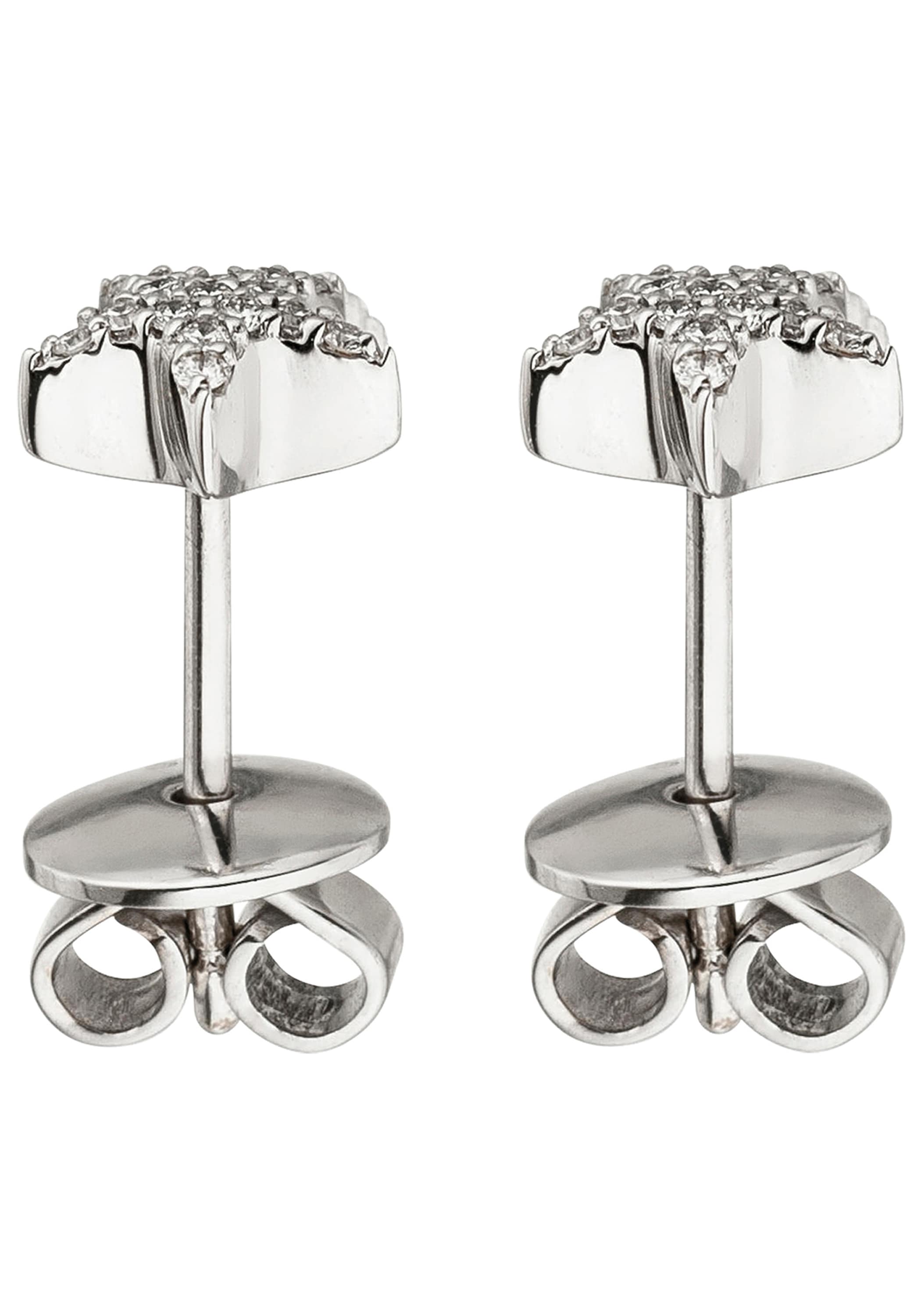 JOBO Paar Ohrstecker »Stern« 585 Weißgold mit 32 Diamanten